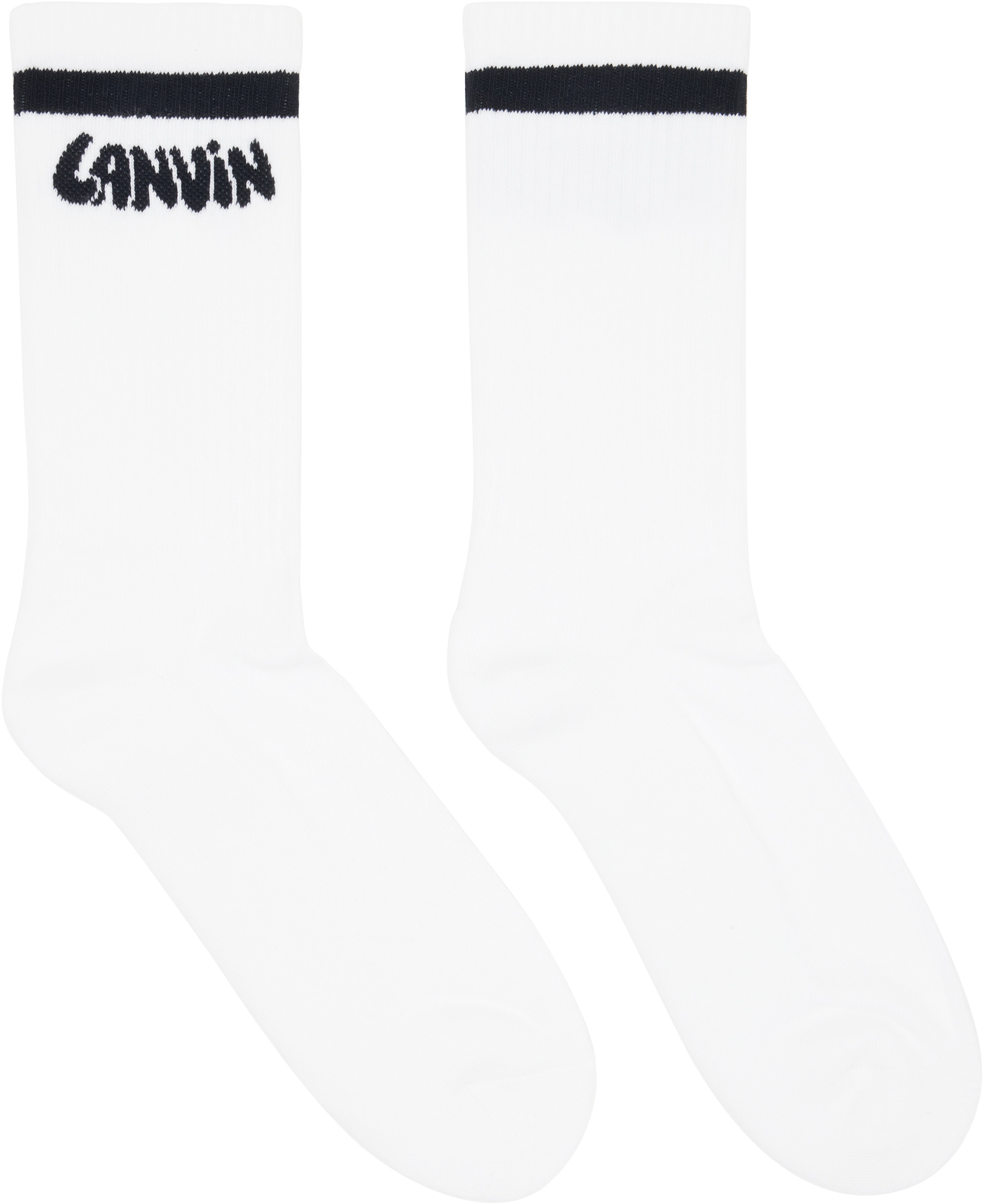 Lanvin - Chaussettes blanches en coton à logo