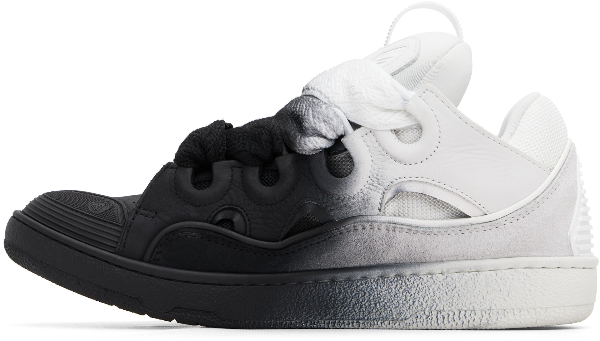 Lanvin: Black & Off-White Spray Curb Sneakers | SSENSE