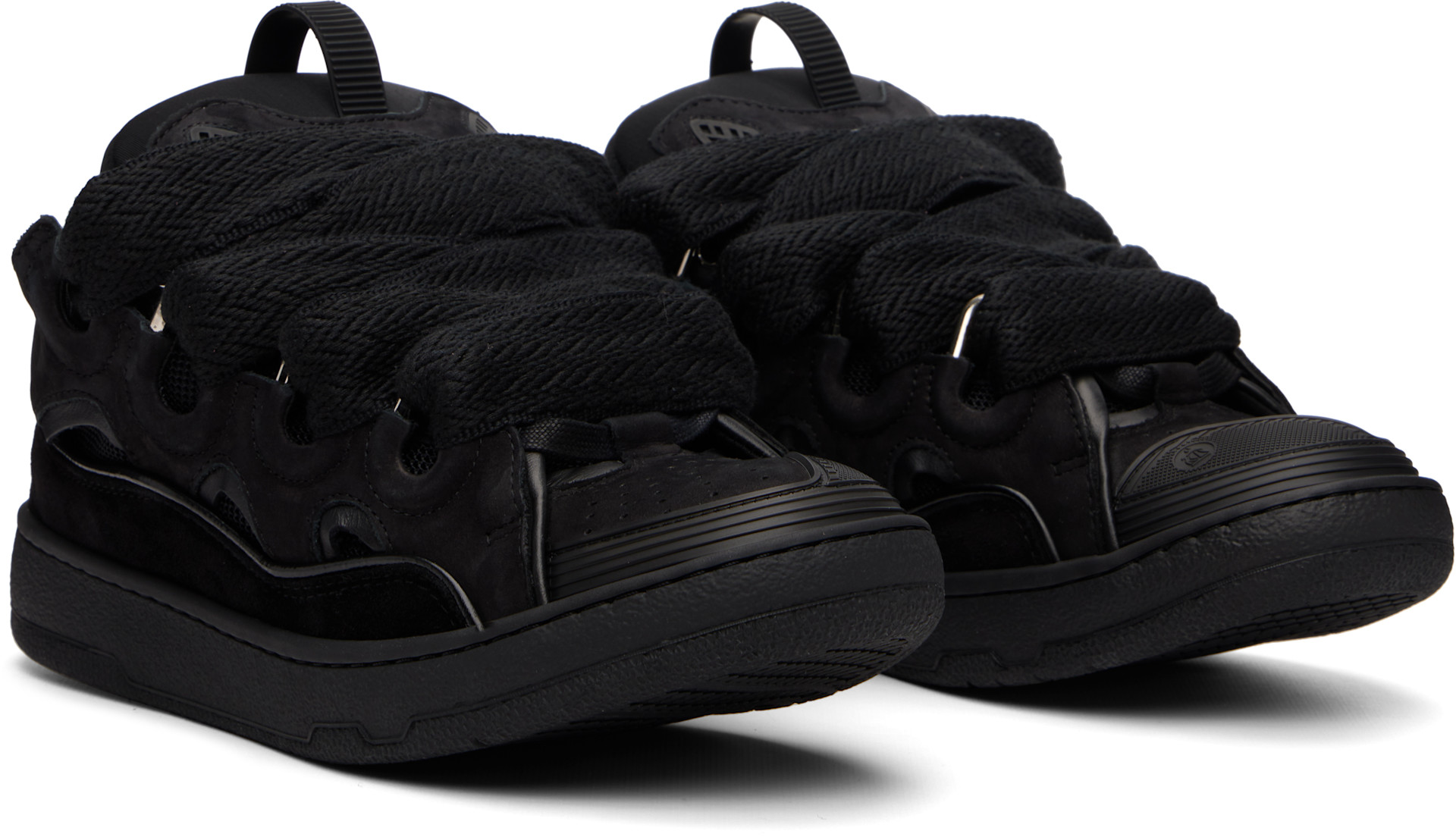 LANVIN スニーカー ブラック Lanvin: Black Curb Sneakers | SSENSE