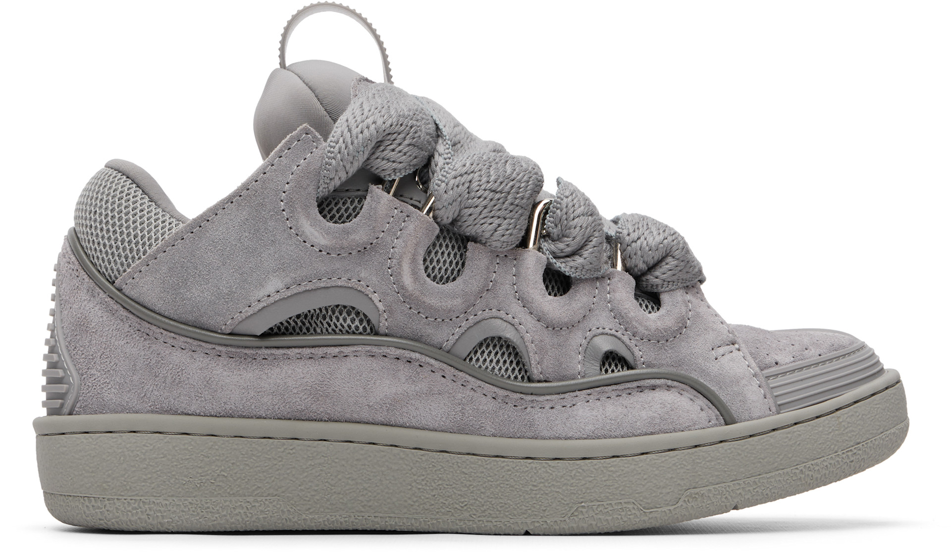 Lanvin - Baskets Curb grises en suède