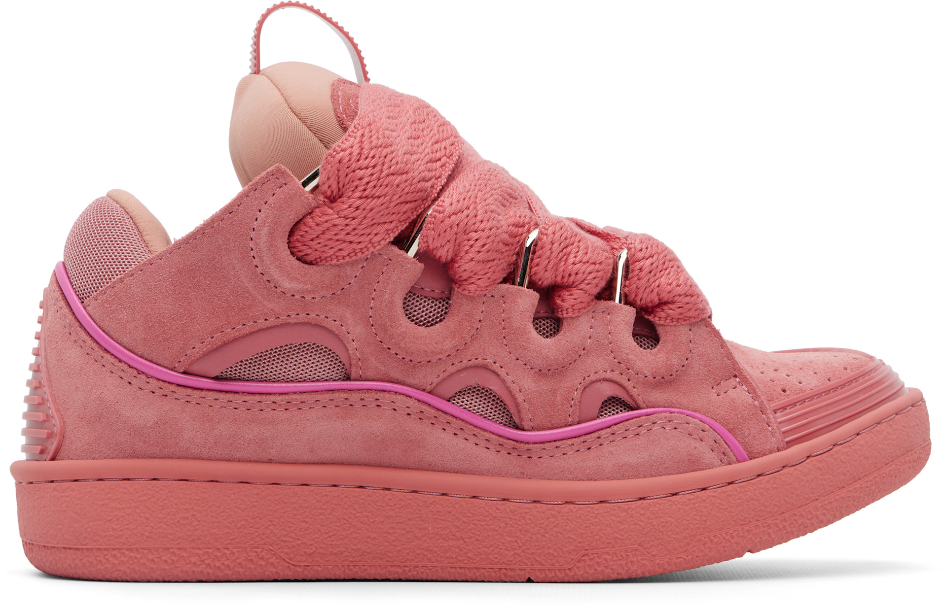 Lanvin - Baskets Curb roses en suède