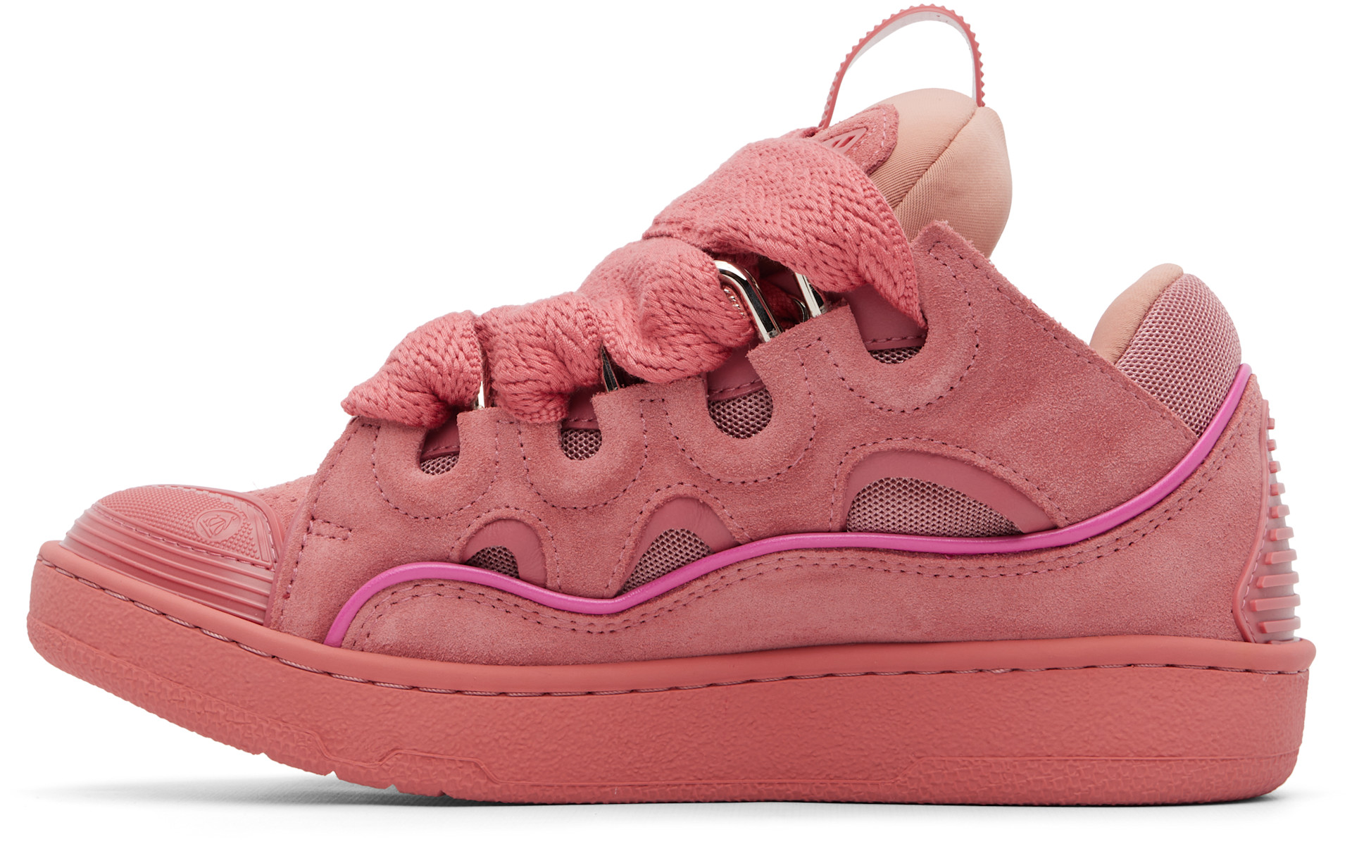 Lanvin - Baskets Curb roses en suède