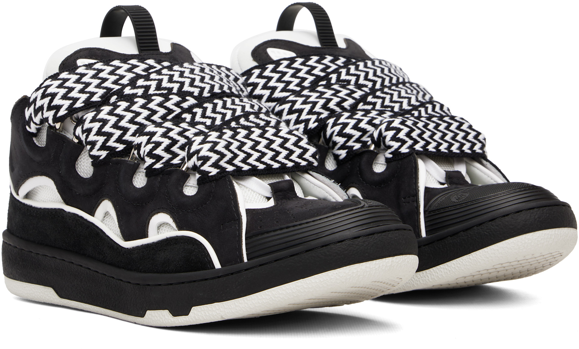 LANVIN ホワイト/ブラック スニーカー Lanvin: ブラック＆ホワイト Curb スニーカー | SSENSE 日本