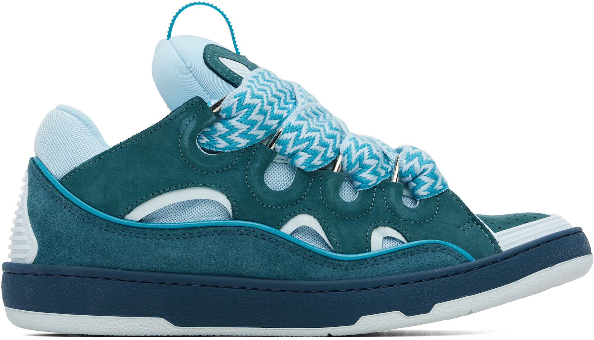 Lanvin - Baskets Curb contrastées bleues