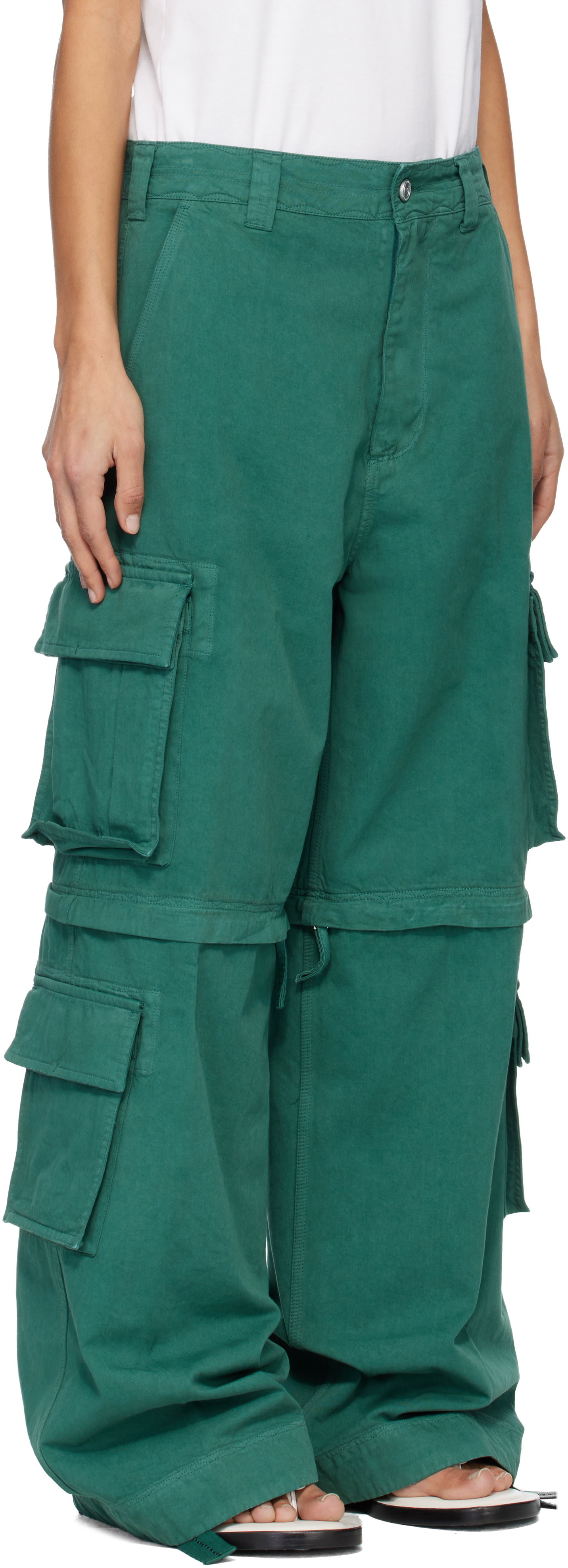 ERL - Pantalon cargo transformable vert