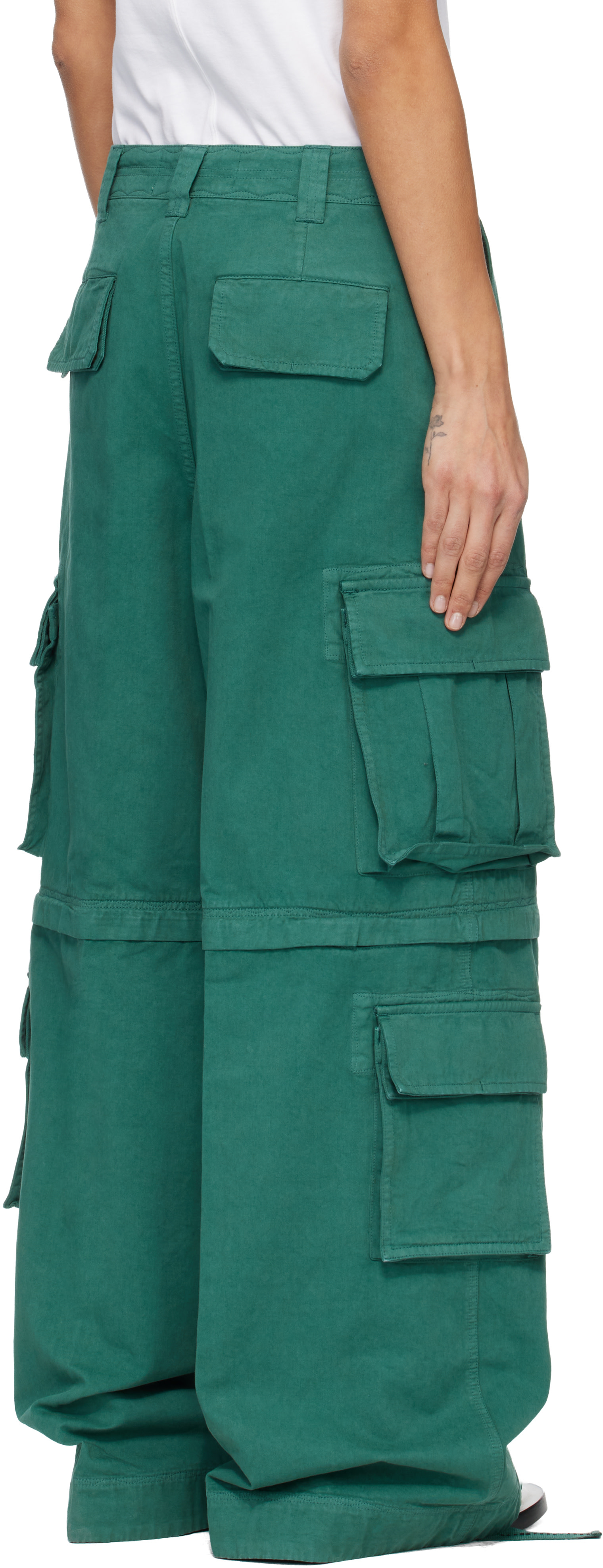 ERL - Pantalon cargo transformable vert