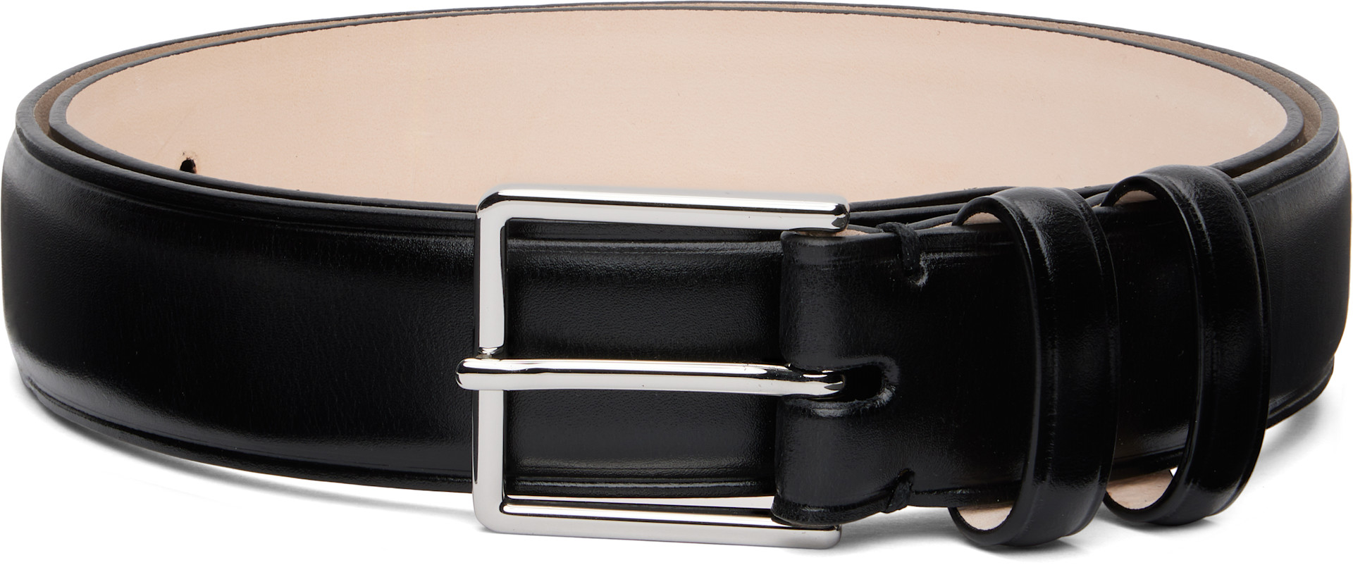 Paul Smith - Black Leather Double Keeper Classic Suit Belt