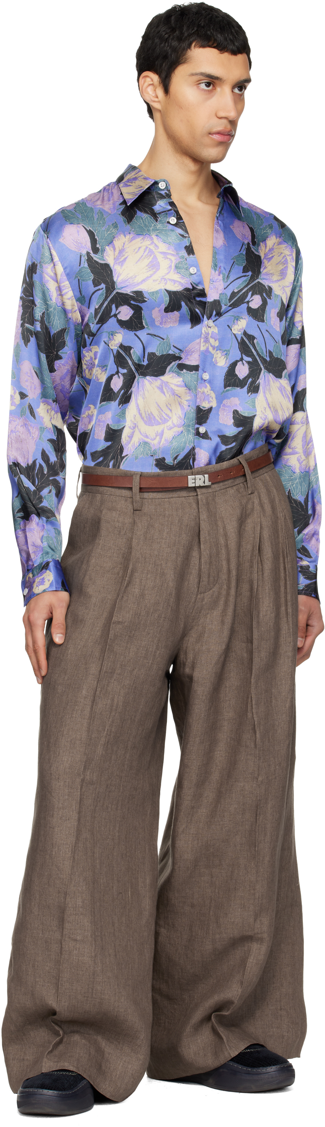 ERL: Brown 'ERL' Skinny Leather Belt | SSENSE Canada