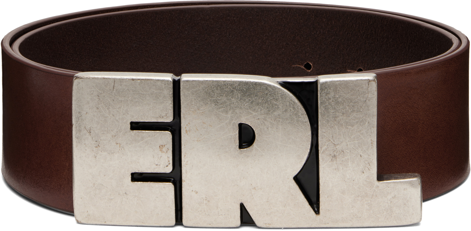 ERL - Brown 'ERL' Large Leather Belt
