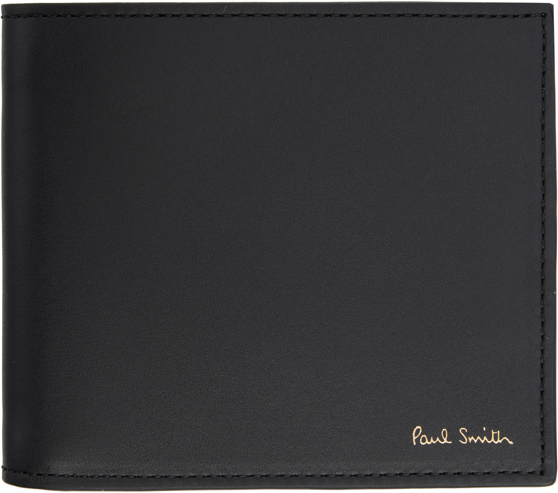 Paul Smith ブラック リフィル式手帳 Paul Smith: Black Leather 'Signature Stripe' Interior Billfold