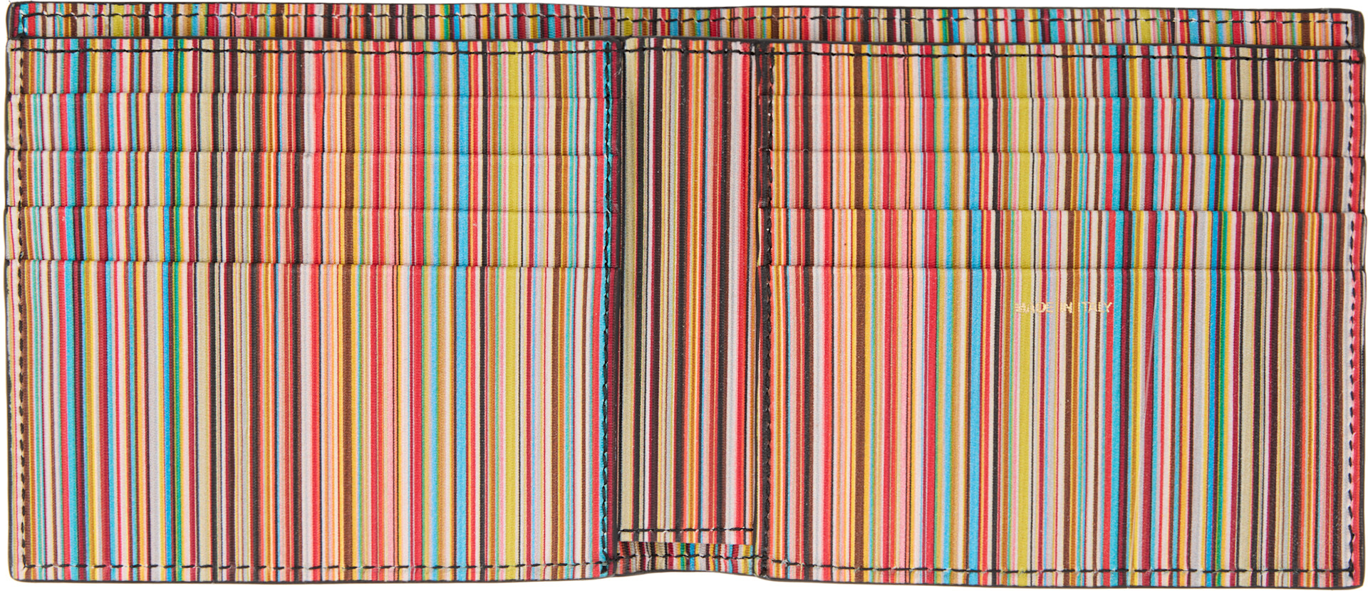 Paul Smith - Black Leather 'Signature Stripe' Interior Billfold Wallet