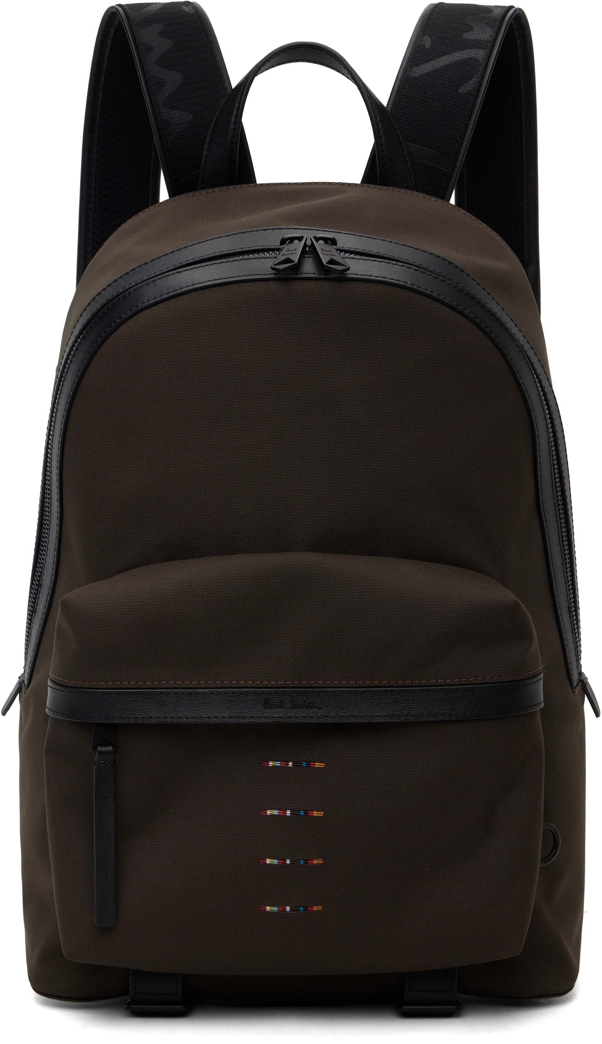 Paul Smith リュック Paul Smith: Khaki Cordura Laser 'Signature Stripe' Backpack | SSENSE
