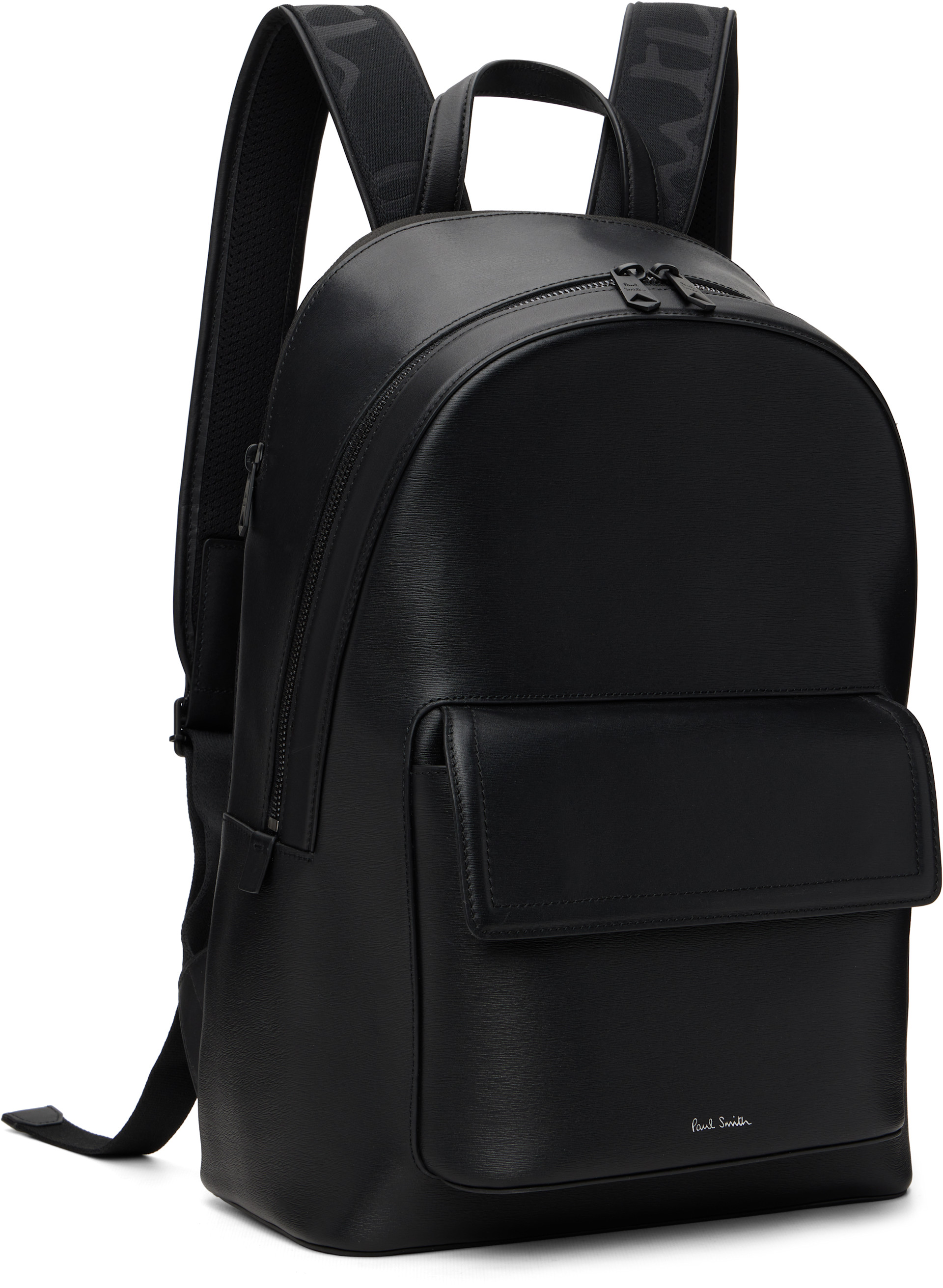Paul Smith - ブラック ロゴスタンプ バックパック