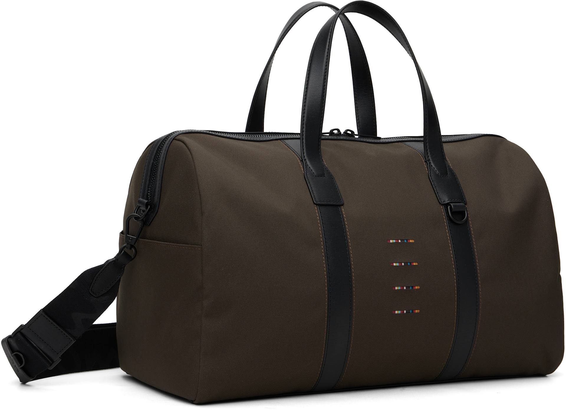 Paul Smith - Khaki Cordura Laser 'Signature Stripe' Duffle Bag