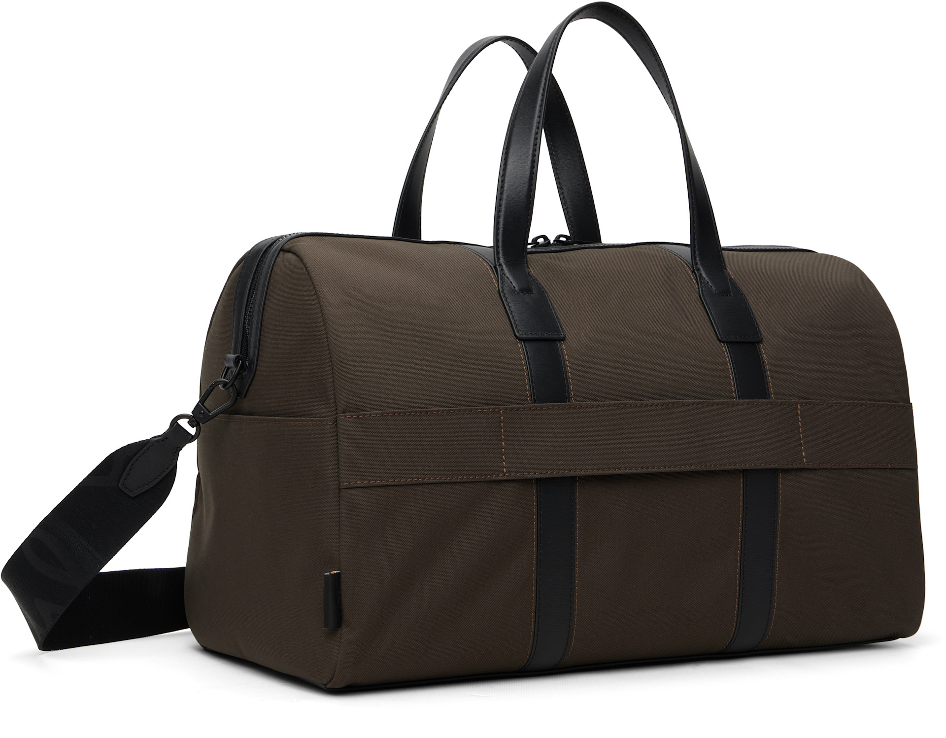Paul Smith - Khaki Cordura Laser 'Signature Stripe' Duffle Bag
