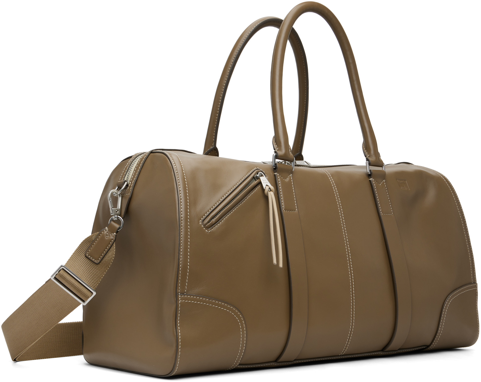 90’s Paul Smith shoulder bag 円錐型 Paul Smith: Taupe Duffle Crossbody Bag | SSENSE