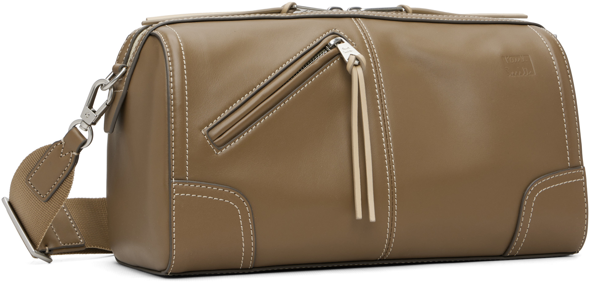 Paul Smith: Taupe Leather Crossbody Bag | SSENSE
