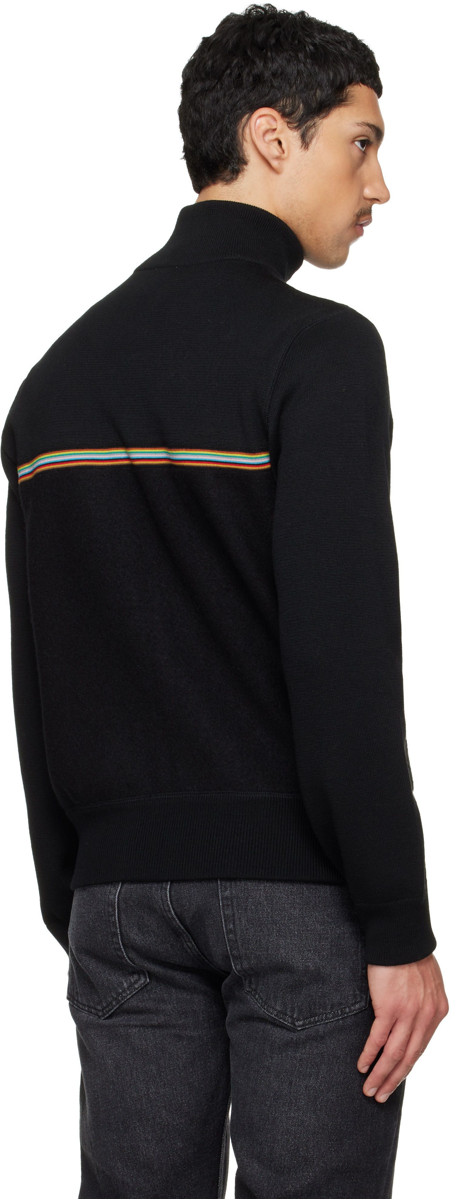 Paul Smith: Navy 'Signature Stripe' Merino Wool Knitted Jacket