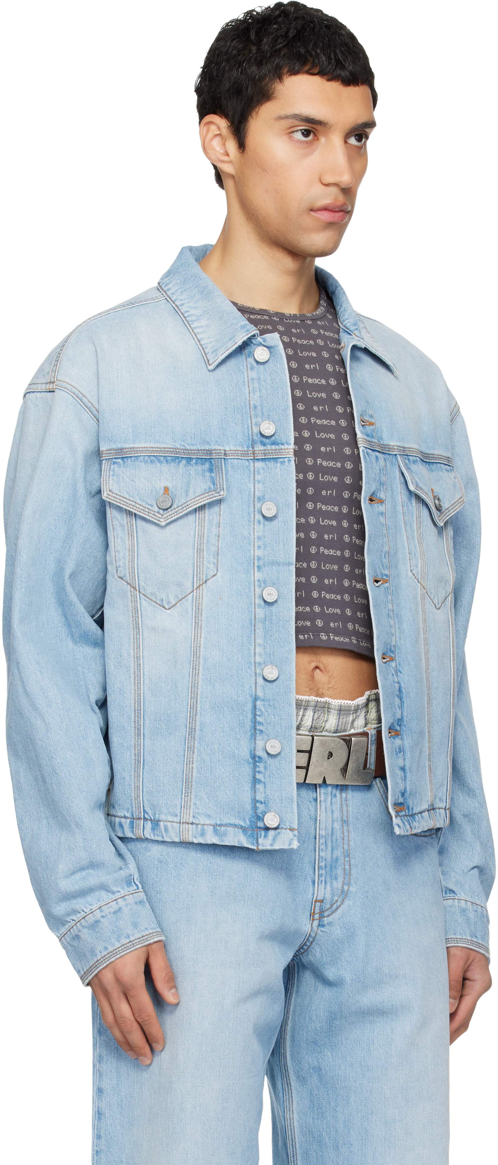 ERL - Blouson bleu en denim