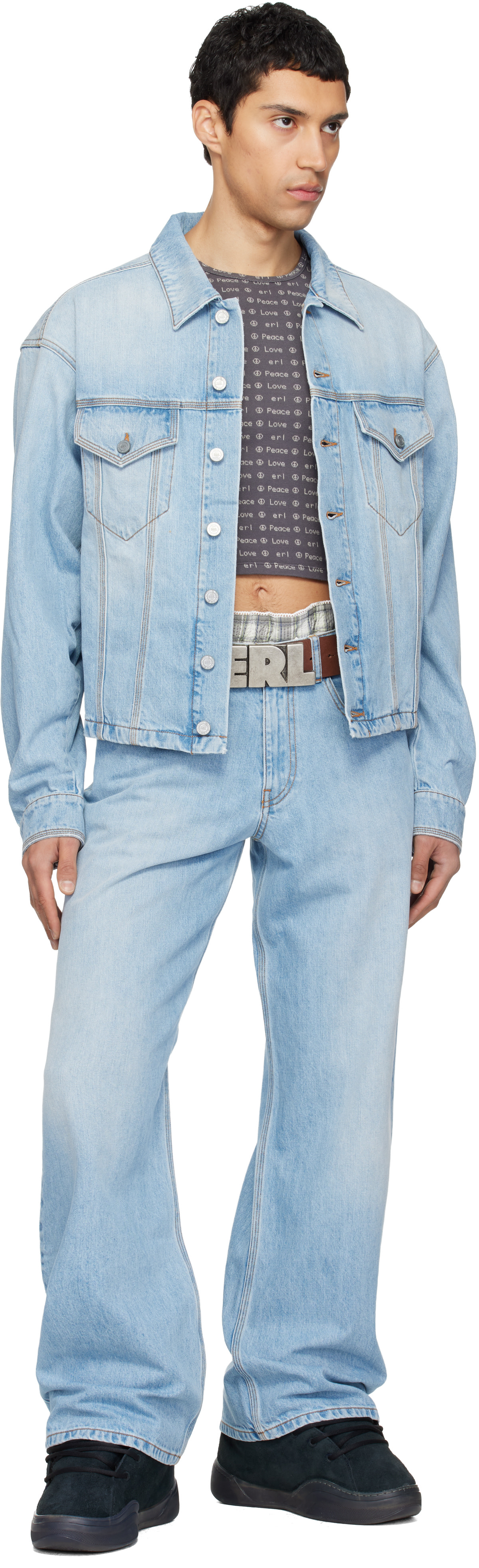 ERL - Blouson bleu en denim
