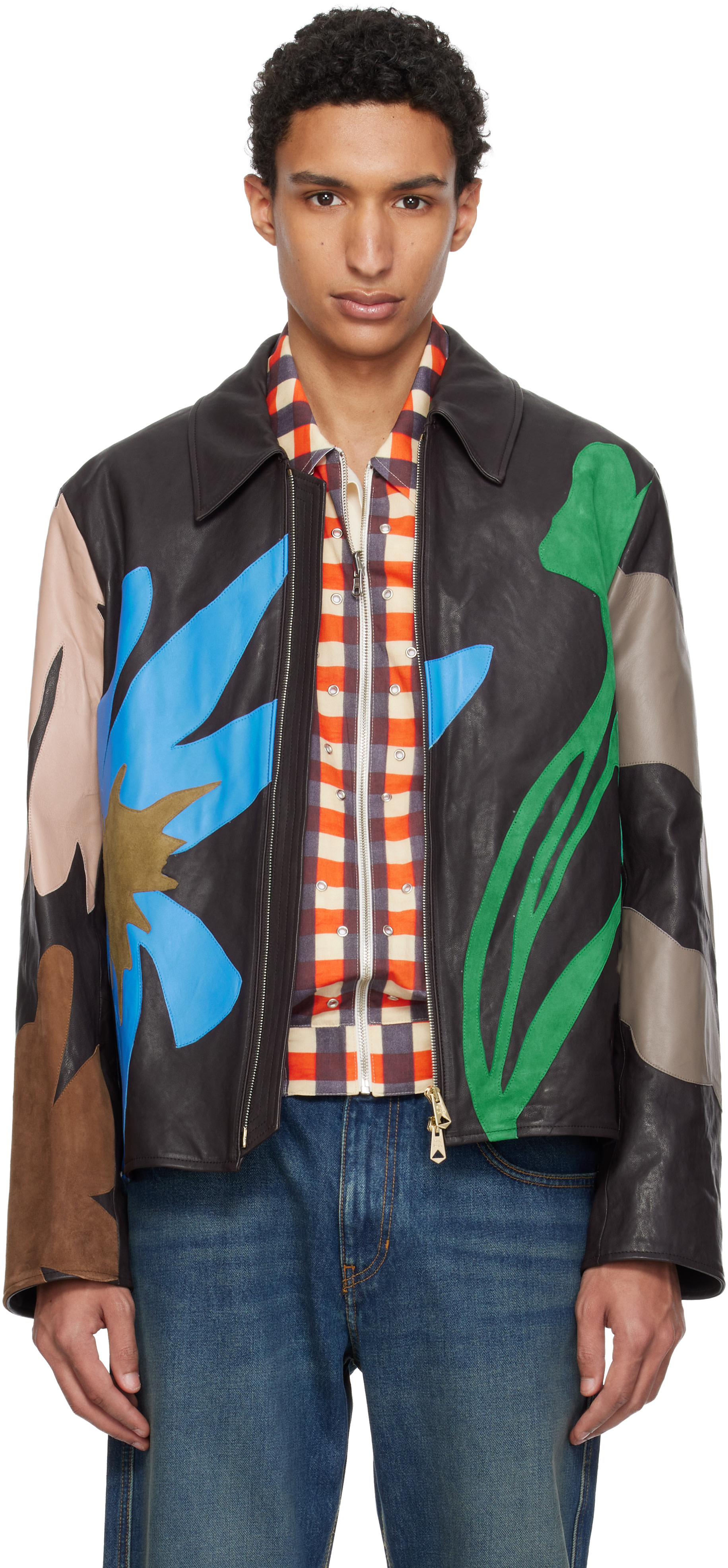 Paul Smith: Multicolor Floral Soft Lamb Leather Jacket | SSENSE Canada