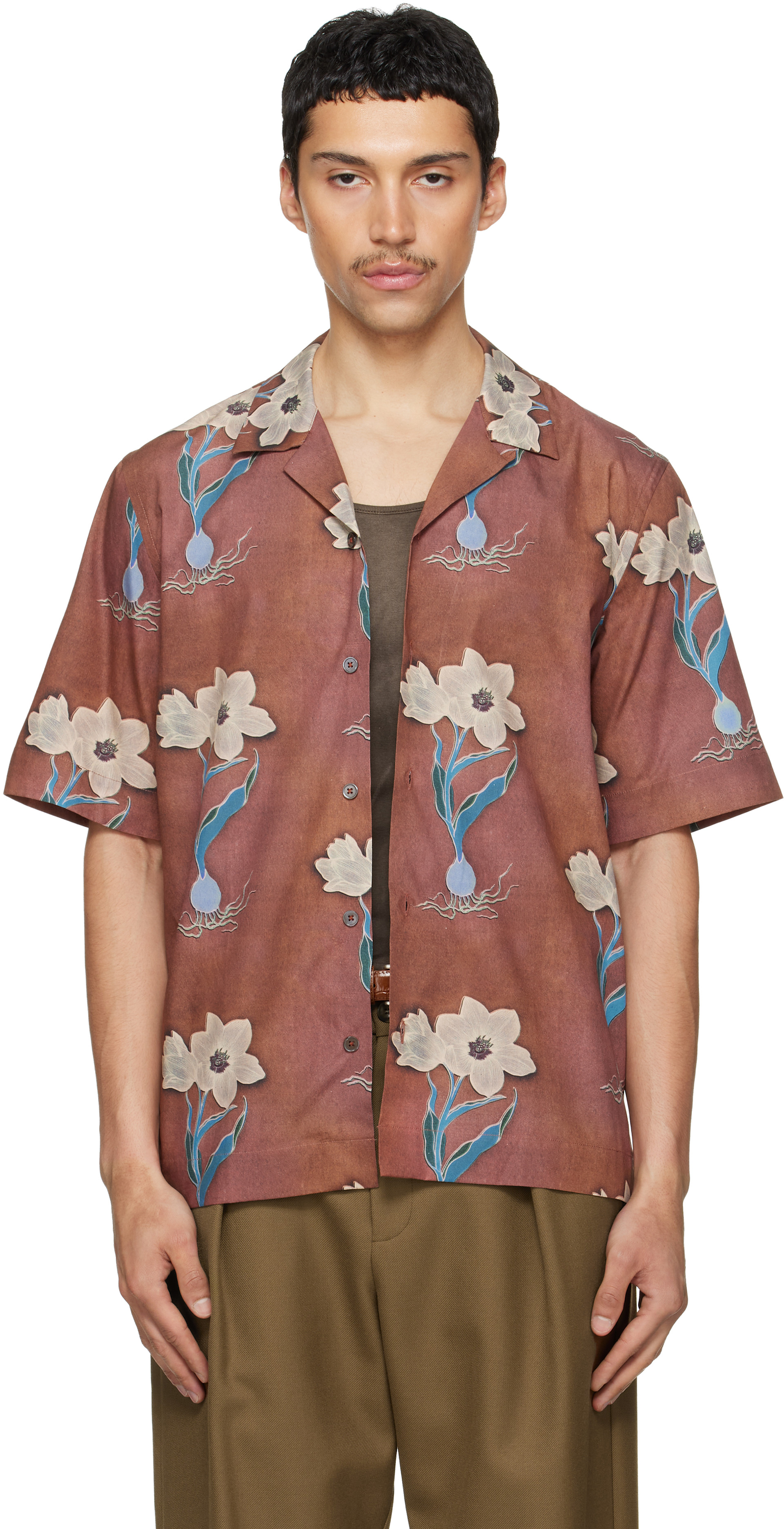 Paul Smith - ブラウン S/S レギュラーフィット シャツ