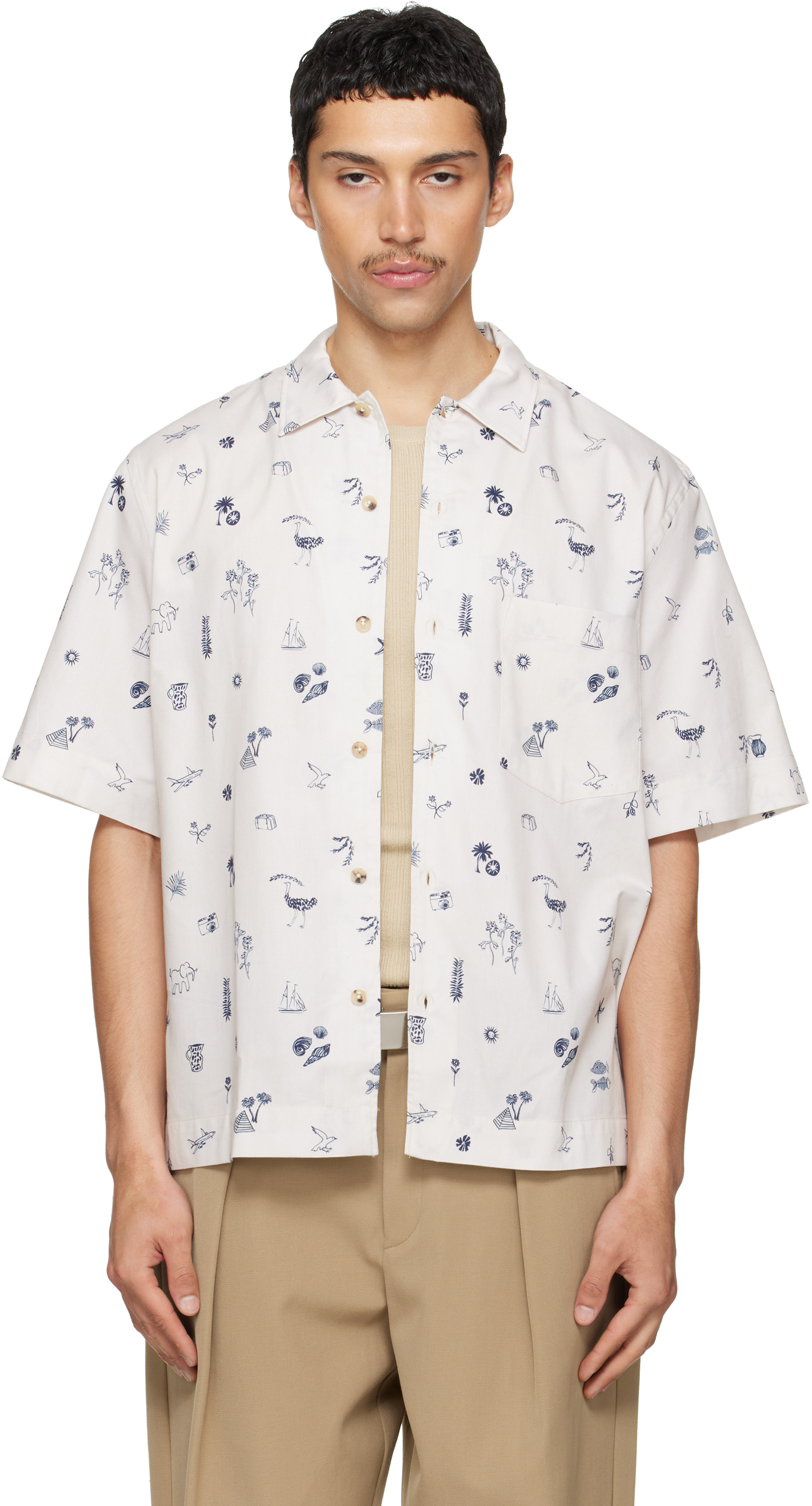 Paul Smith - 오프 화이트 S/S 캐주얼 핏 셔츠