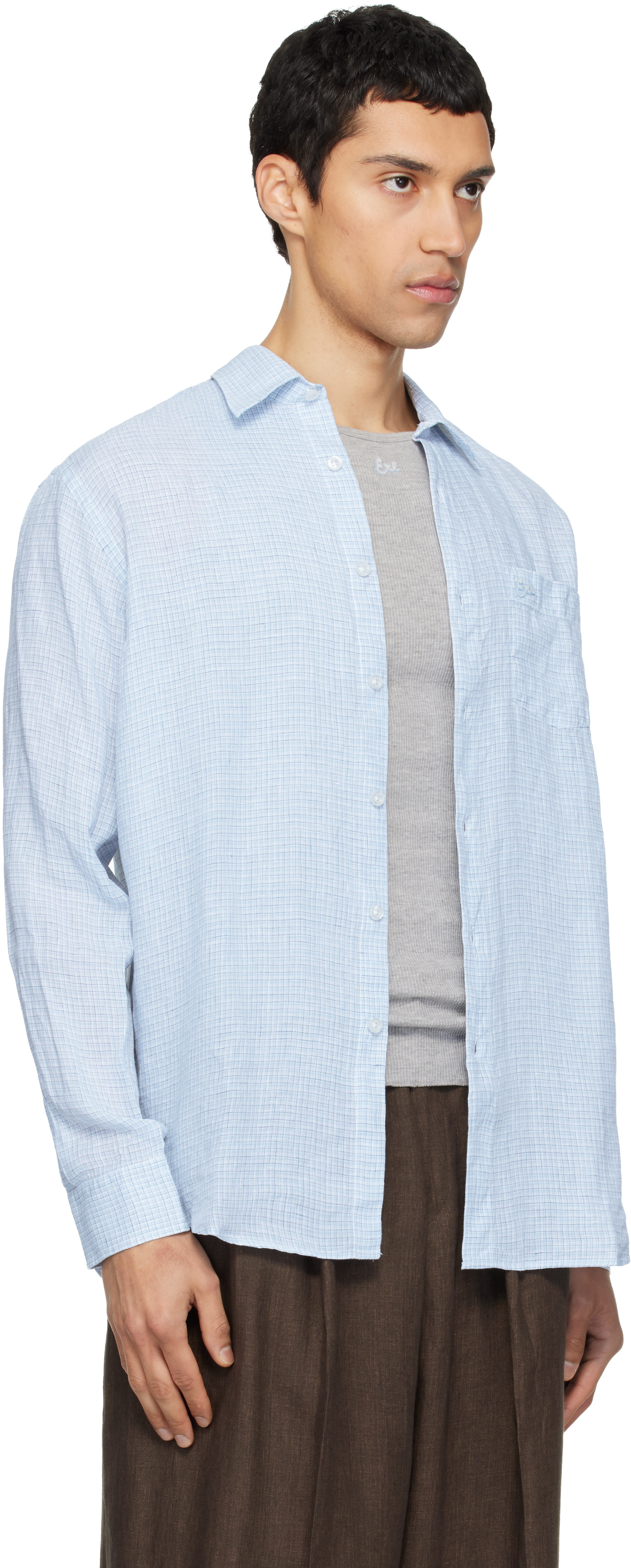 ERL: Blue Plaid Shirt | SSENSE