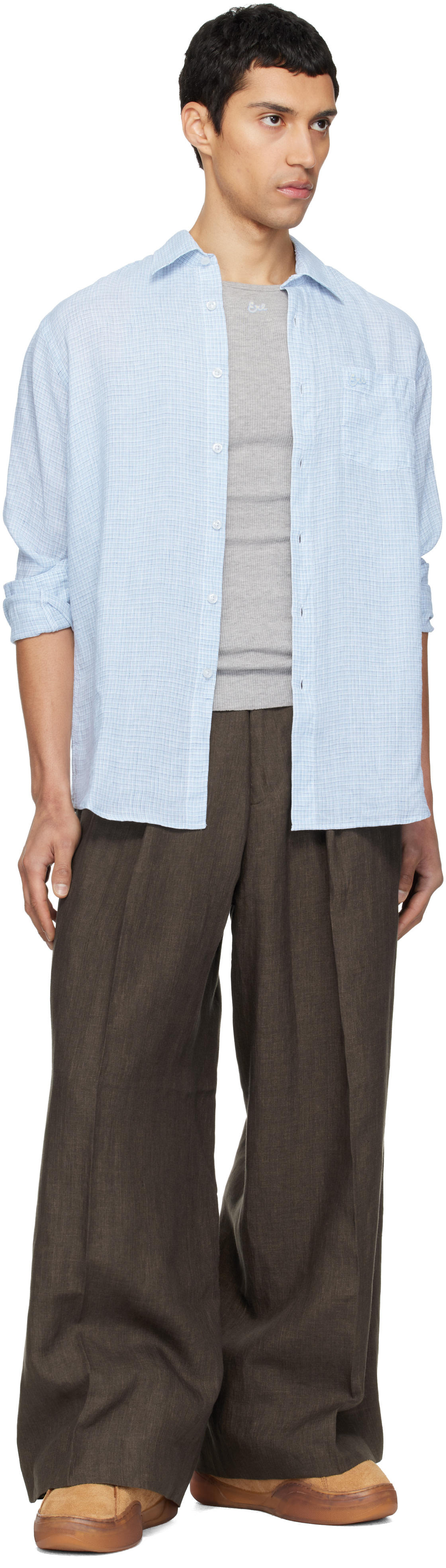 ERL: Blue Plaid Shirt | SSENSE