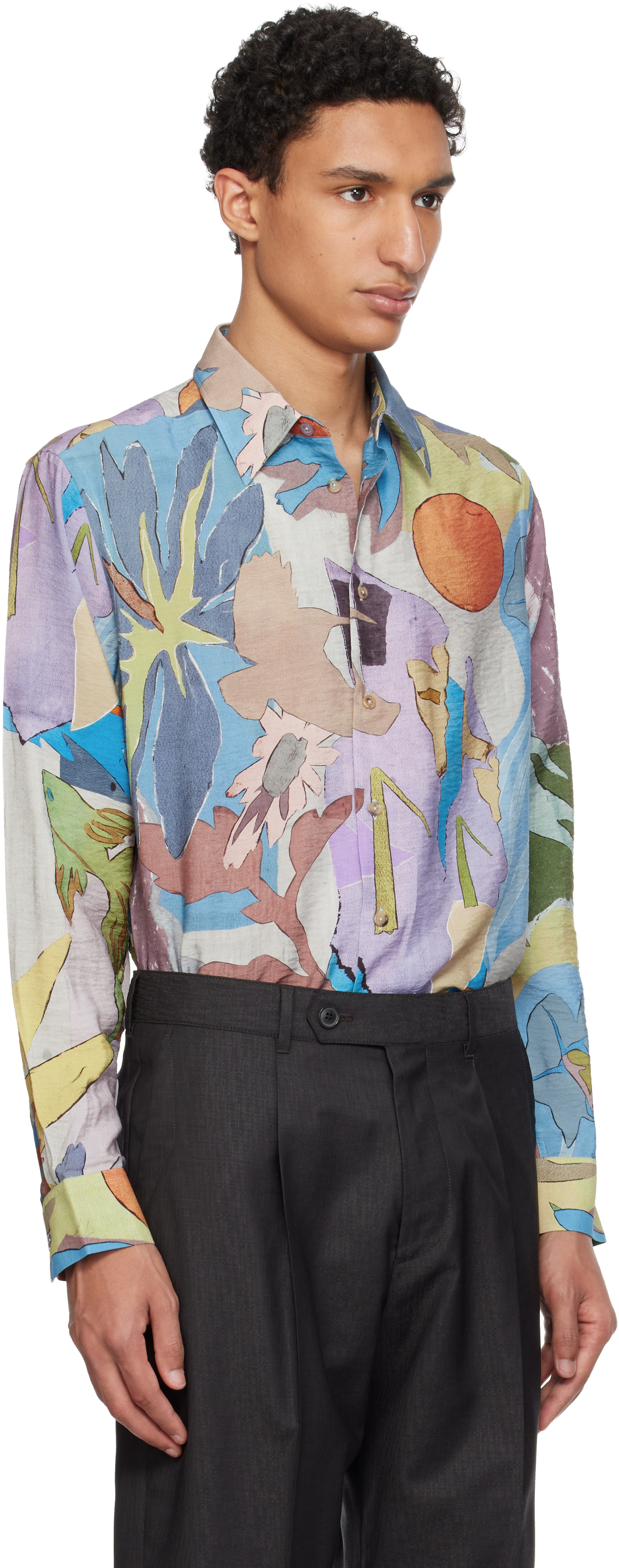 Paul Smith - 멀티컬러 리버 콜라주 비스코스 셔츠