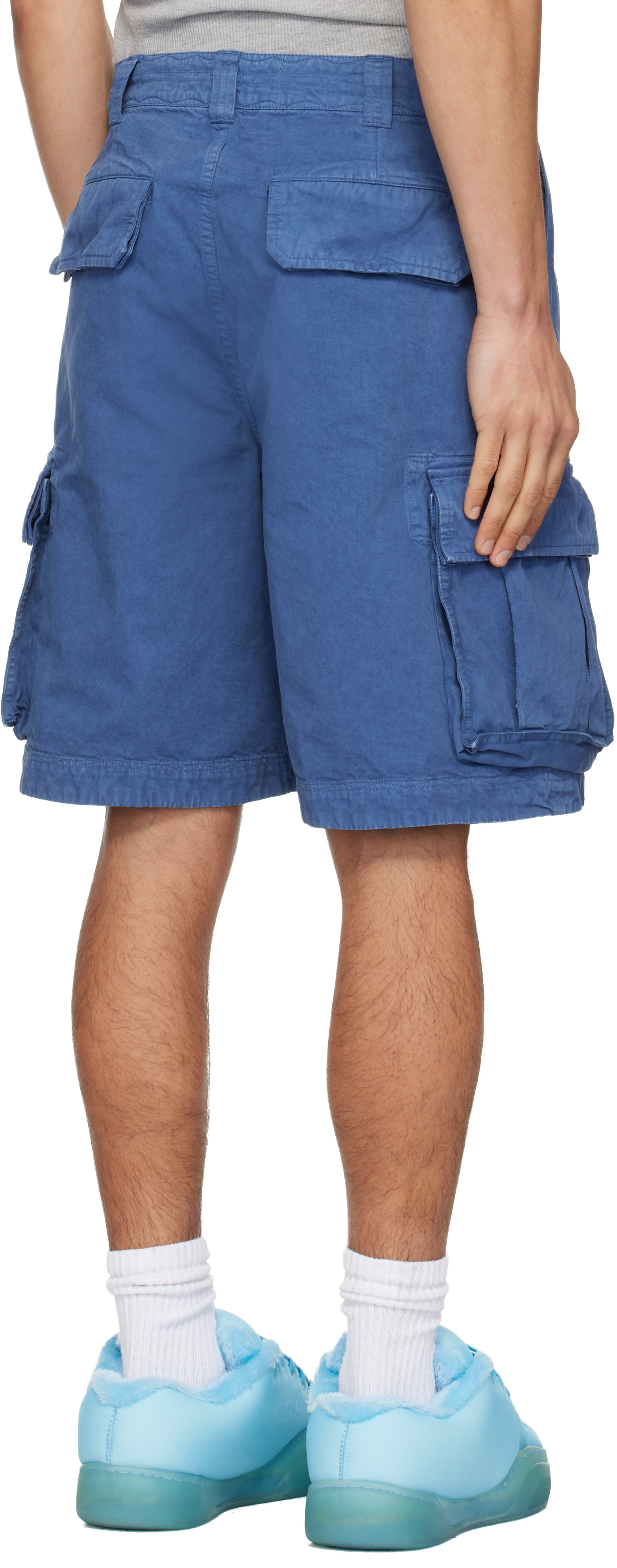 ERL - Short cargo bleu tissé