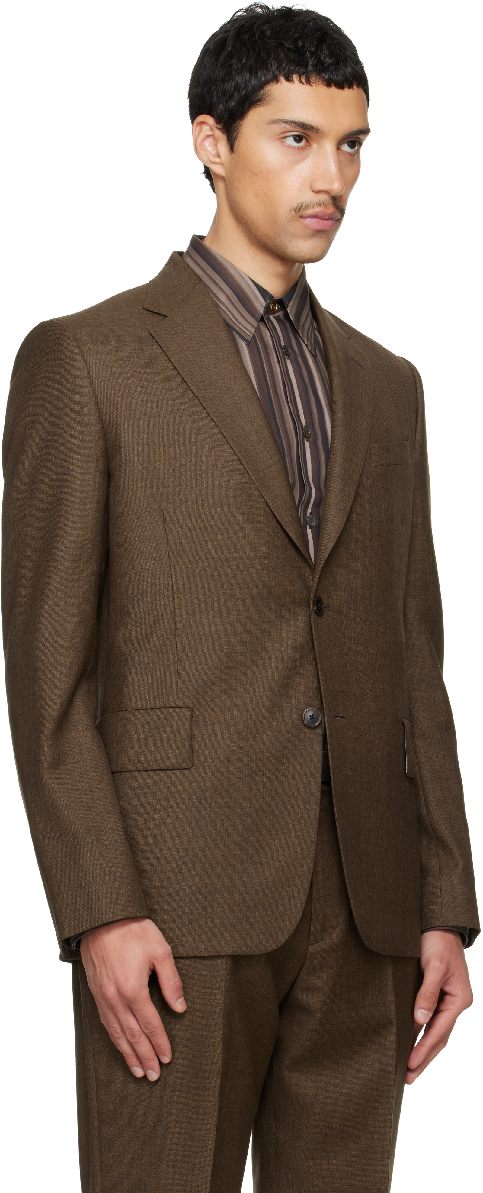 Paul Smith - Brown Two-Piece 'The Brierley' Sharkskin Wool Suit