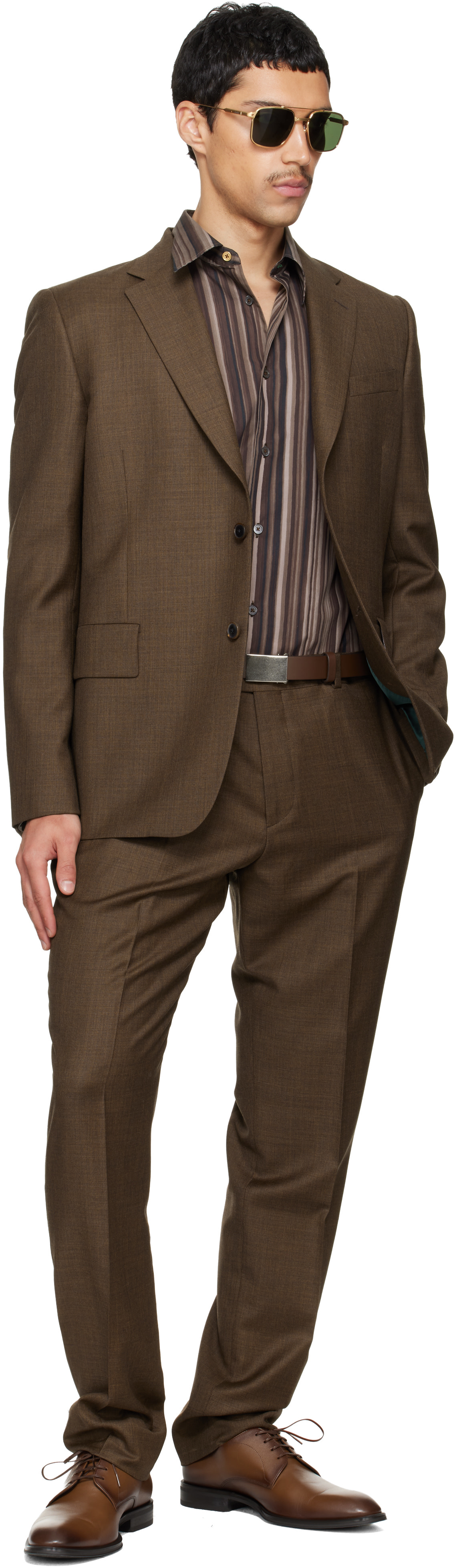 Paul Smith - Brown Two-Piece 'The Brierley' Sharkskin Wool Suit