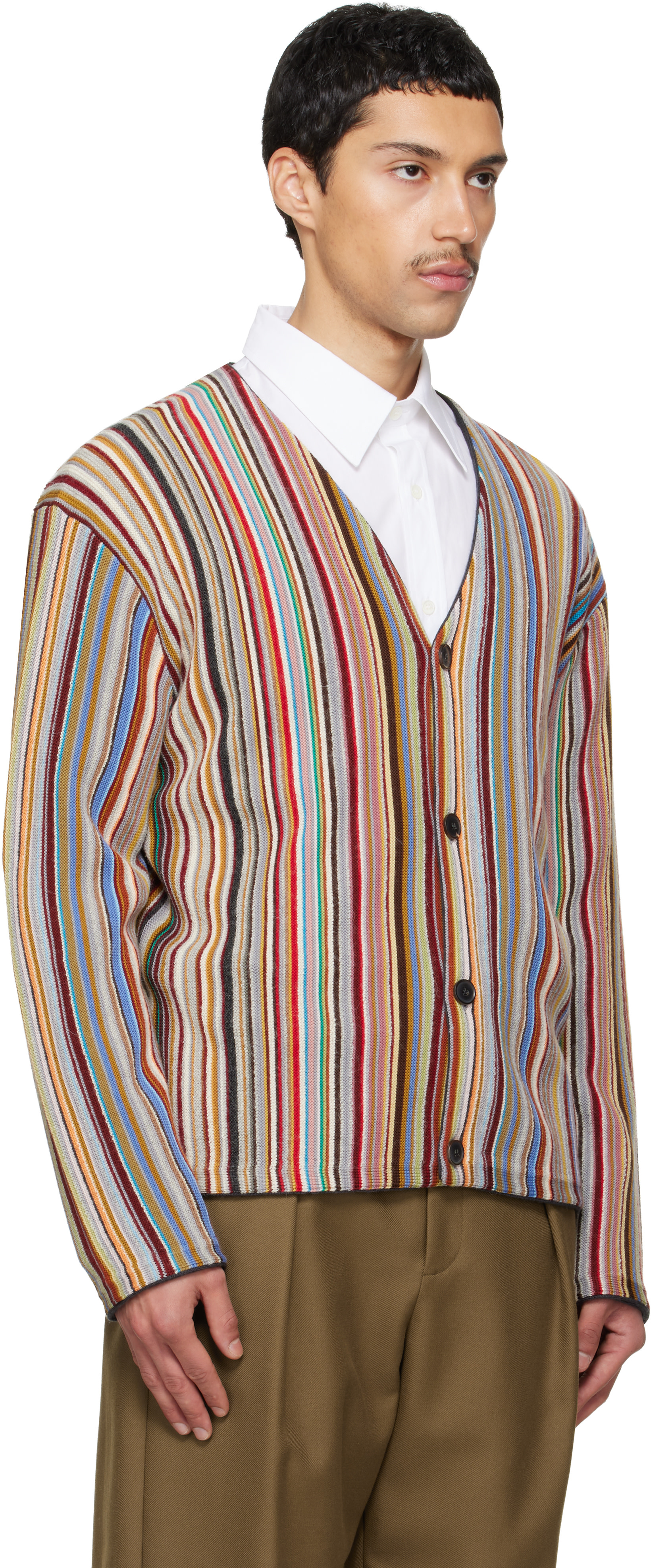 Paul Smith - Multicolor 'Signature Stripe' Merino Wool-Blend Cardigan