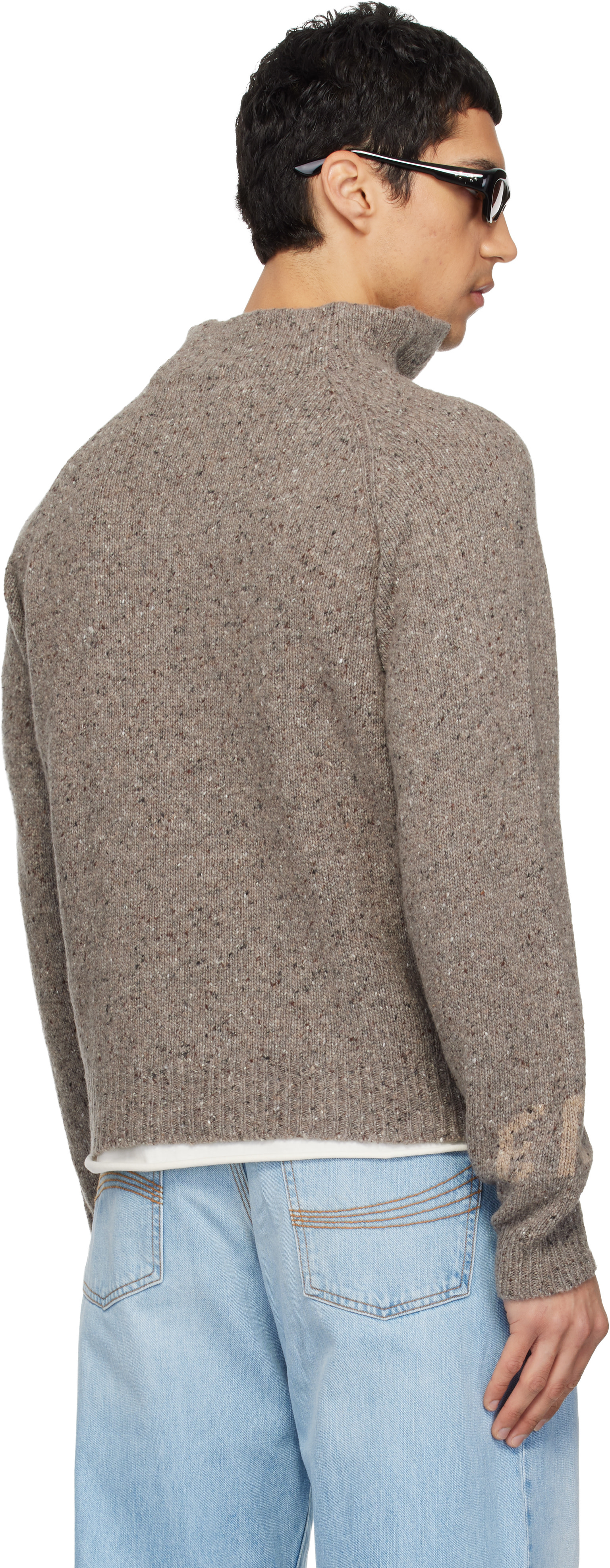 ERL - Pull taupe à fente