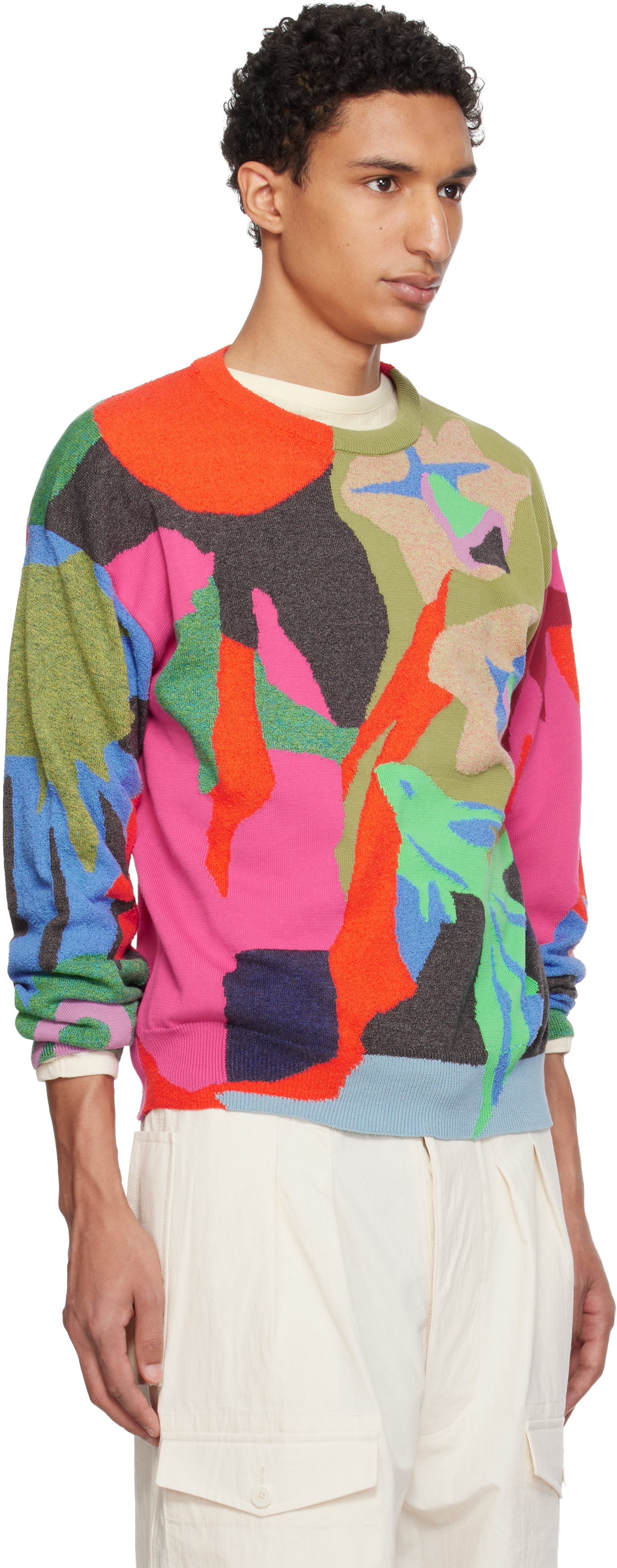 Paul Smith - 멀티컬러 리버 콜라주 니트 코튼 스웨터