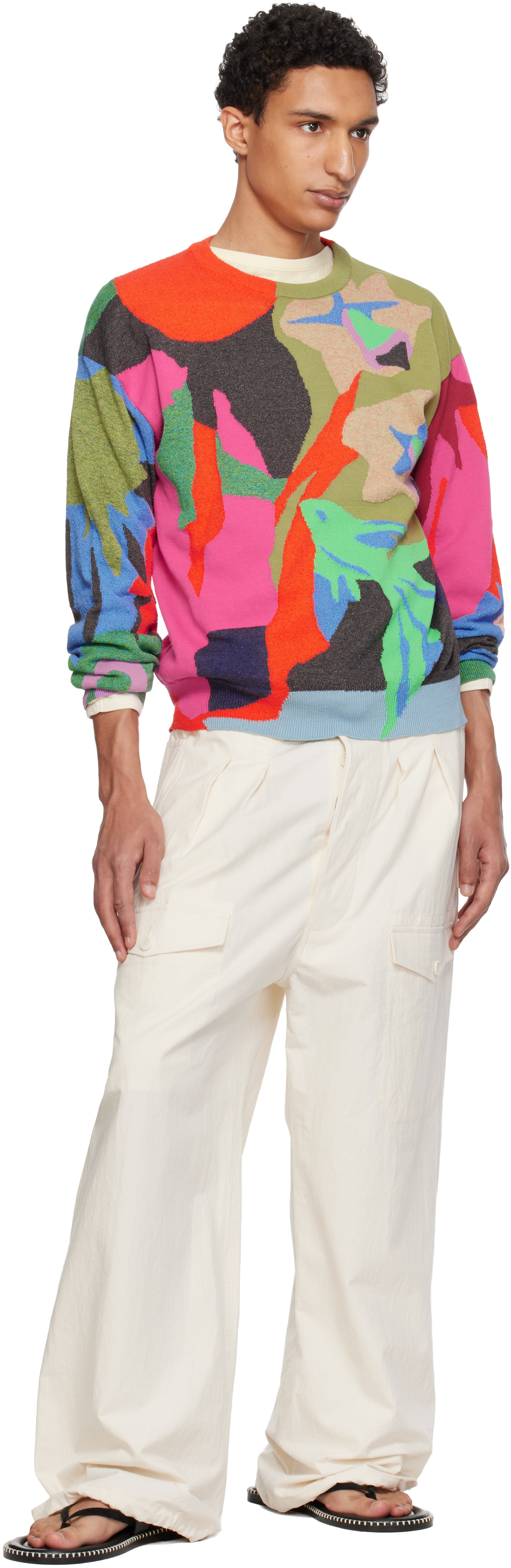 Paul Smith - 멀티컬러 리버 콜라주 니트 코튼 스웨터