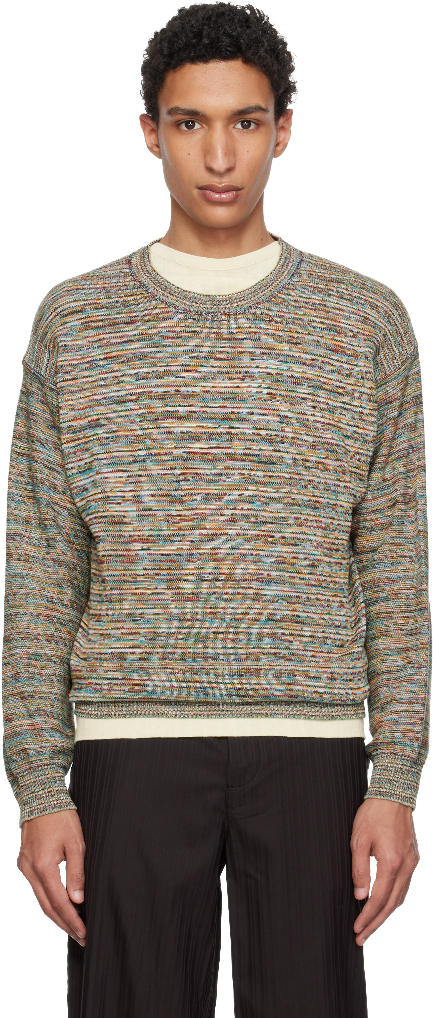 Paul Smith: マルチカラー シグネチャー ストライプ コットン セーター