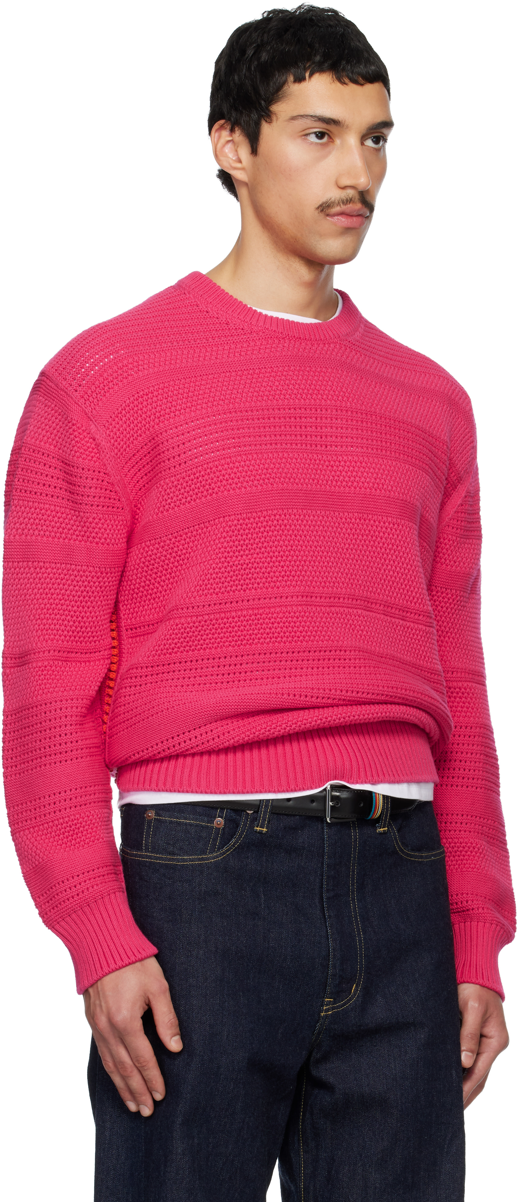 Paul Smith - Pull rose en tricot texturé de coton