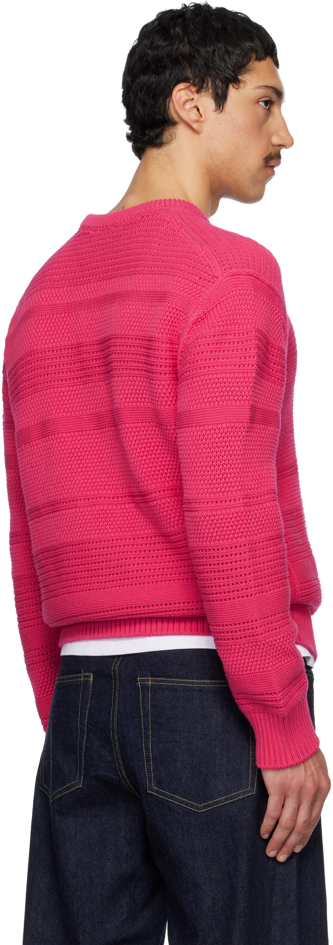 Paul Smith - Pull rose en tricot texturé de coton