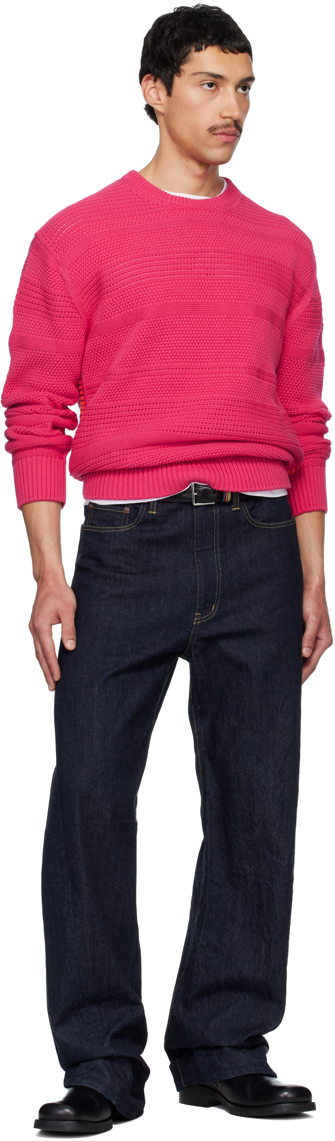 Paul Smith - Pull rose en tricot texturé de coton