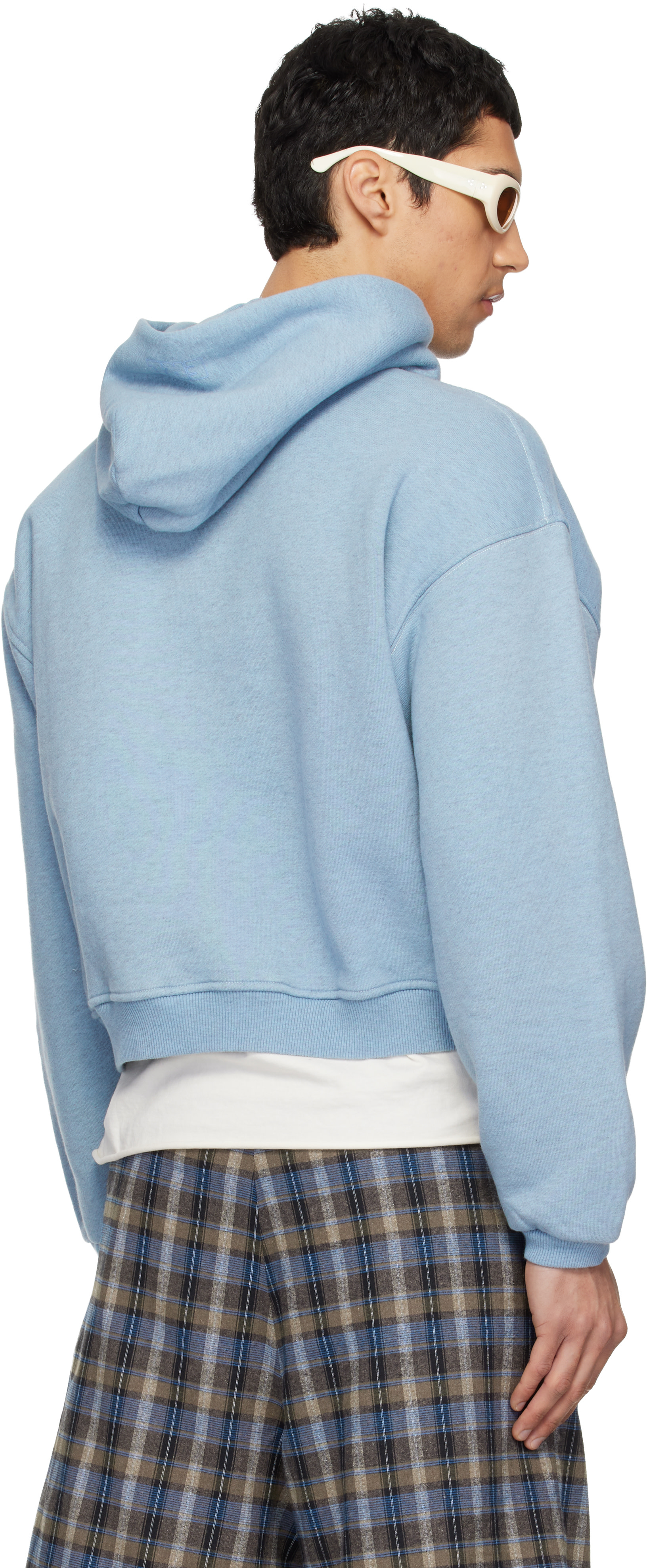 ERL - Pull à capuche Heathered bleu