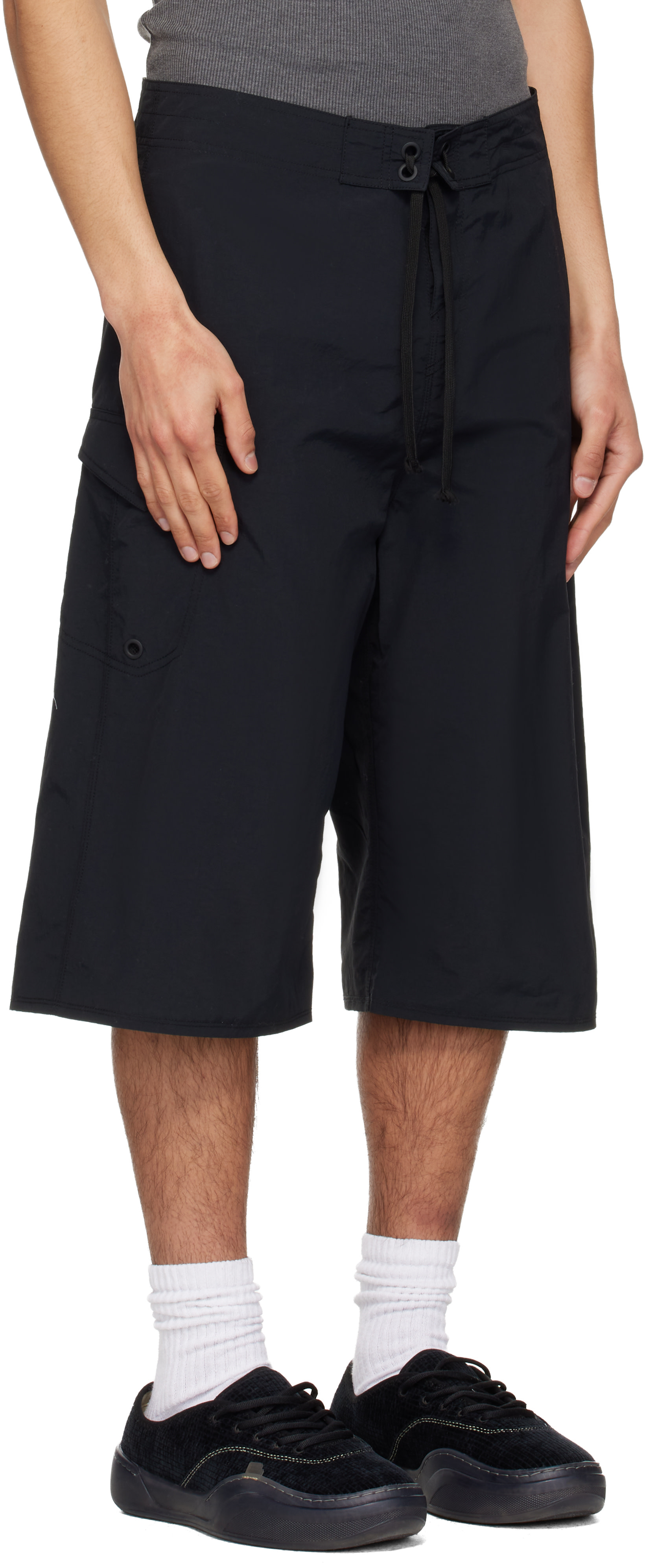 ERL - Short long tissé noir