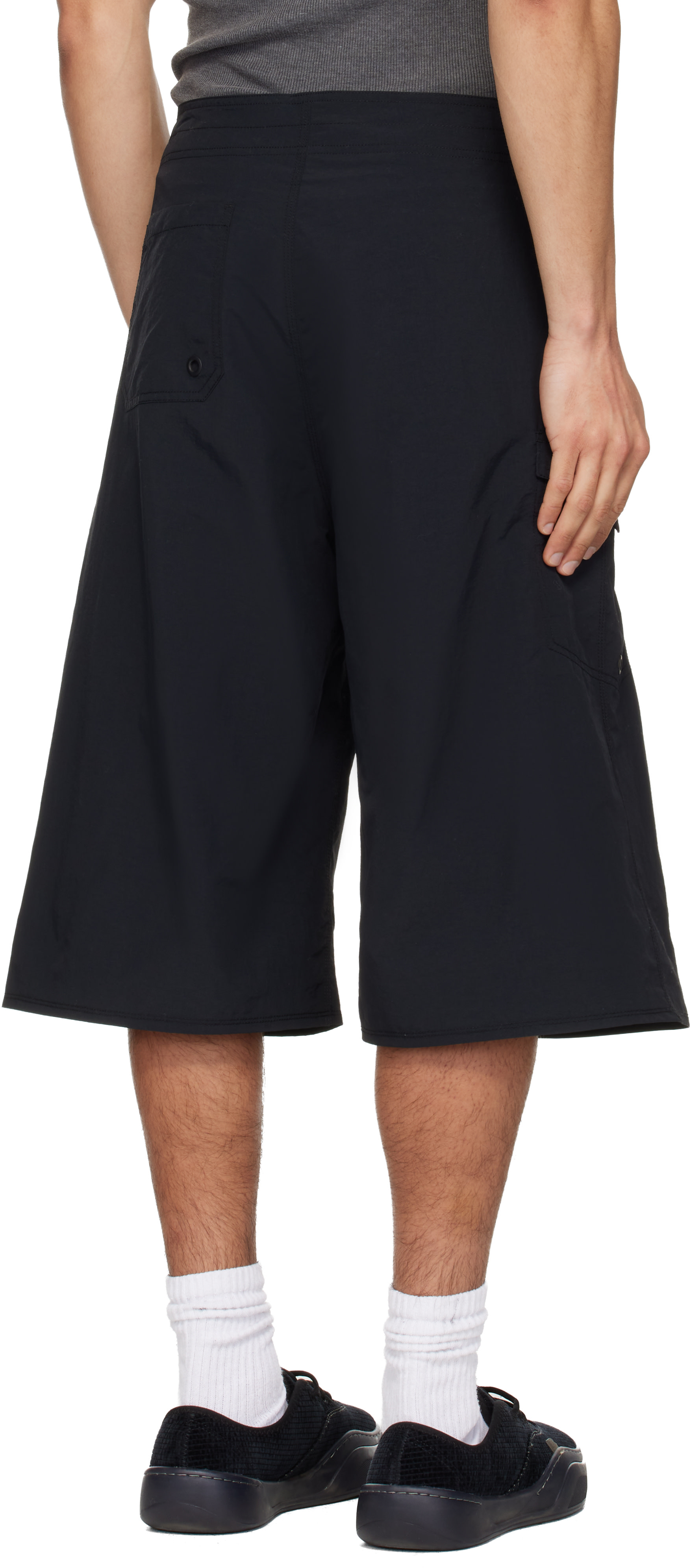 ERL - Short long tissé noir