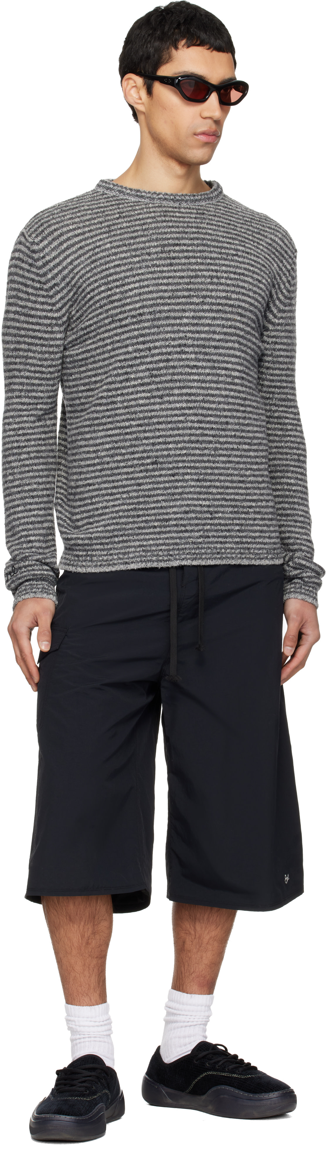 ERL - Short long tissé noir