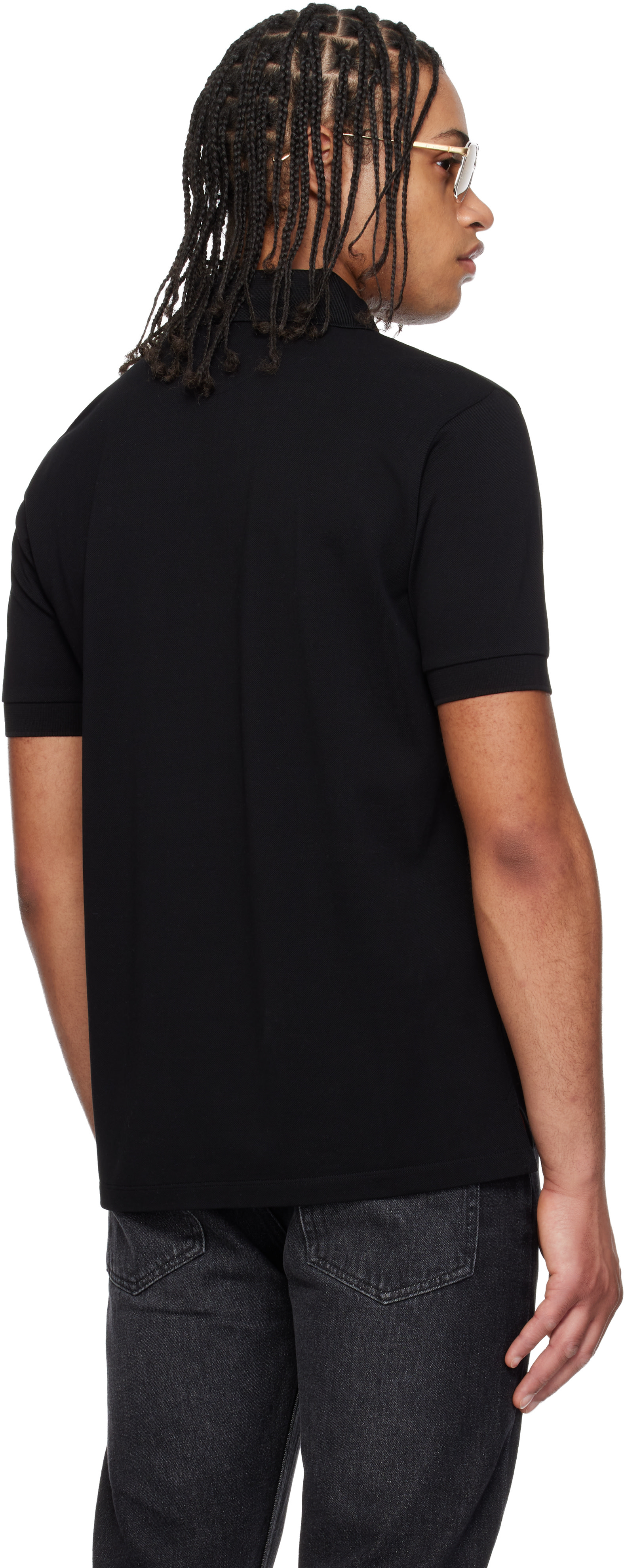 Paul Smith - Black Cotton 'Artist Stripe' Placket Polo Shirt