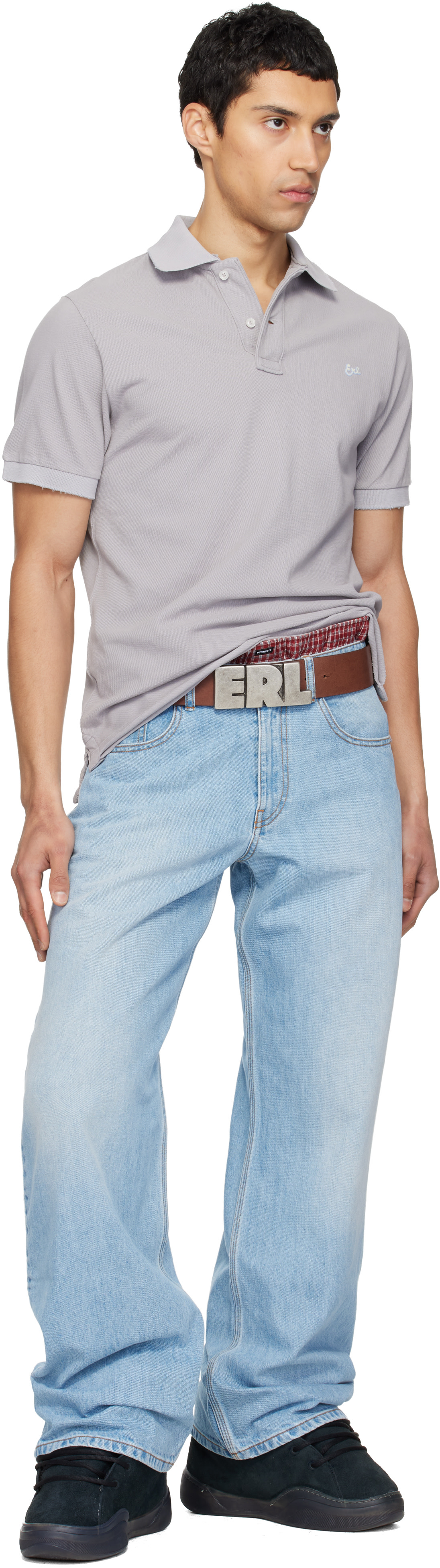 ERL - 灰色徽标贴饰 Polo 衫