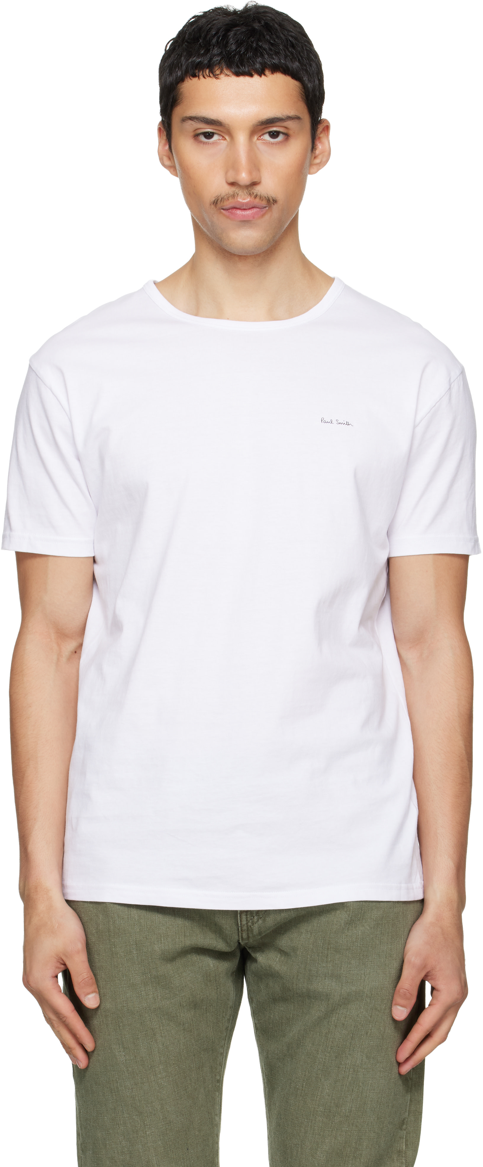 Paul Smith: Five-Pack White Organic Cotton Logo Lounge T-shirts