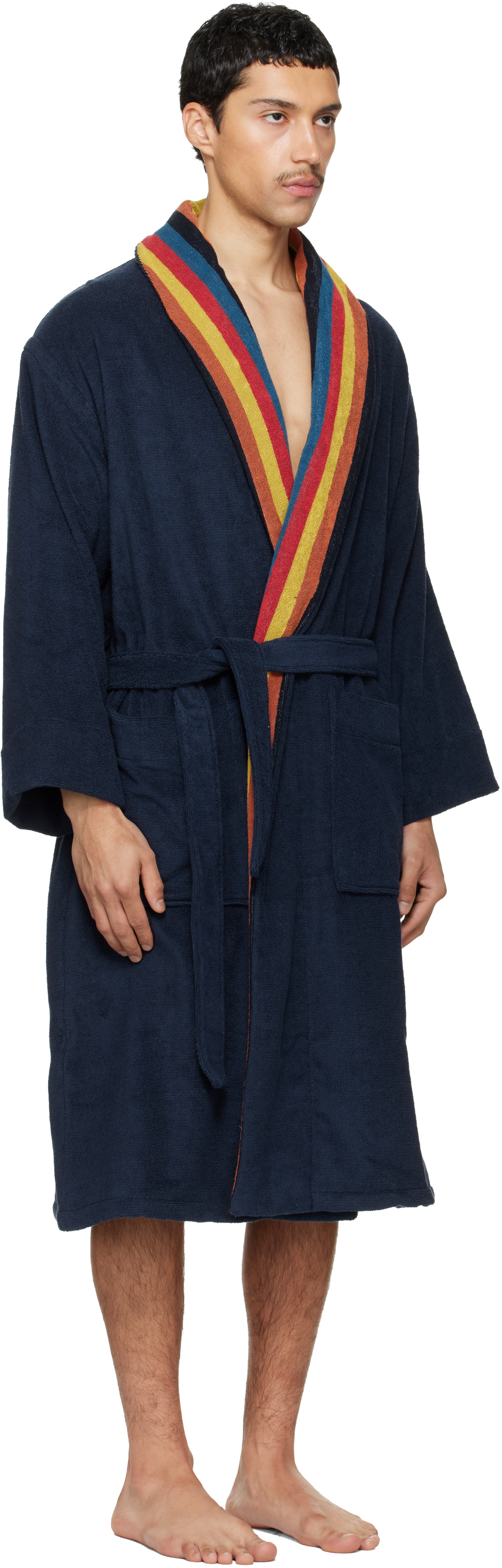 Paul Smith - 네이비 아티스트 스트라이프 가운