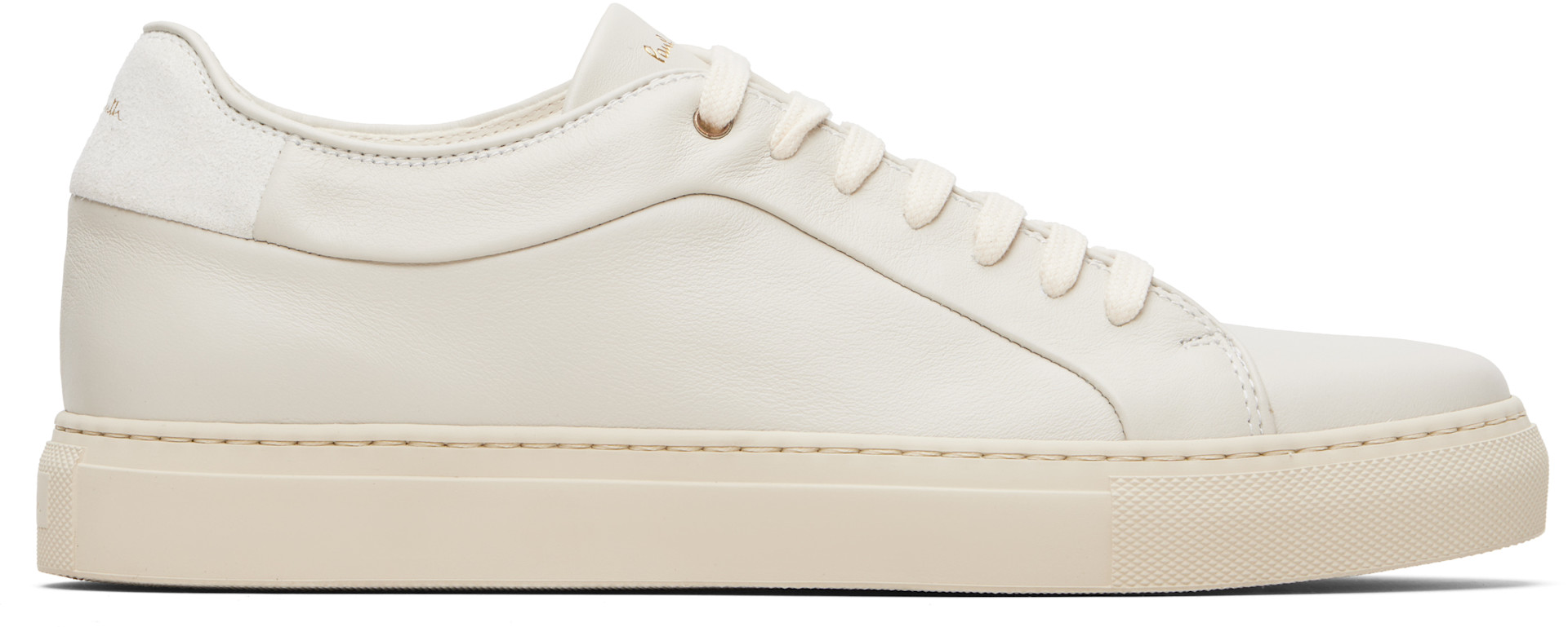 Paul Smith - Baskets Basso blanc cassé en cuir
